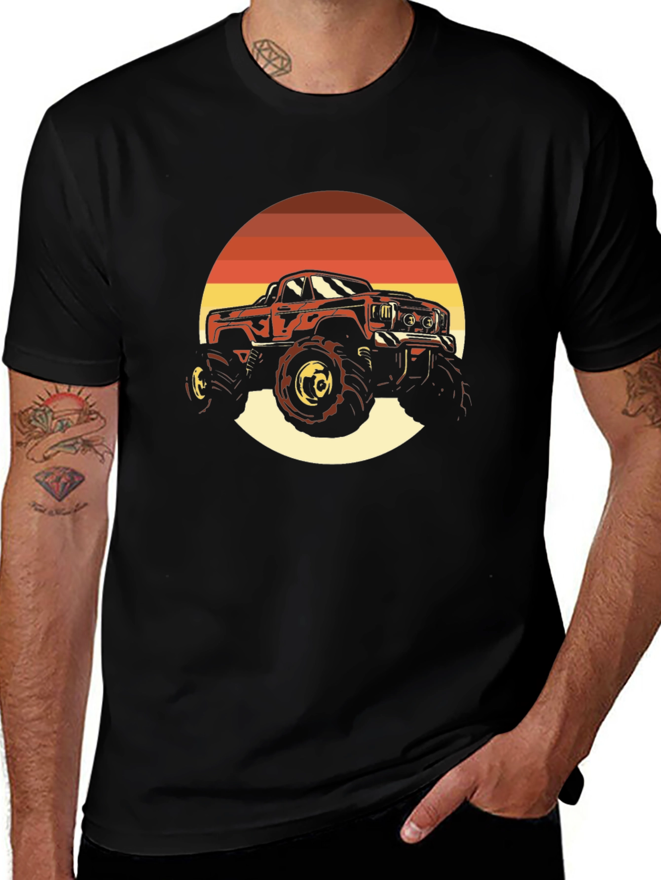 Monster Truck Sunset Graphic Tee
