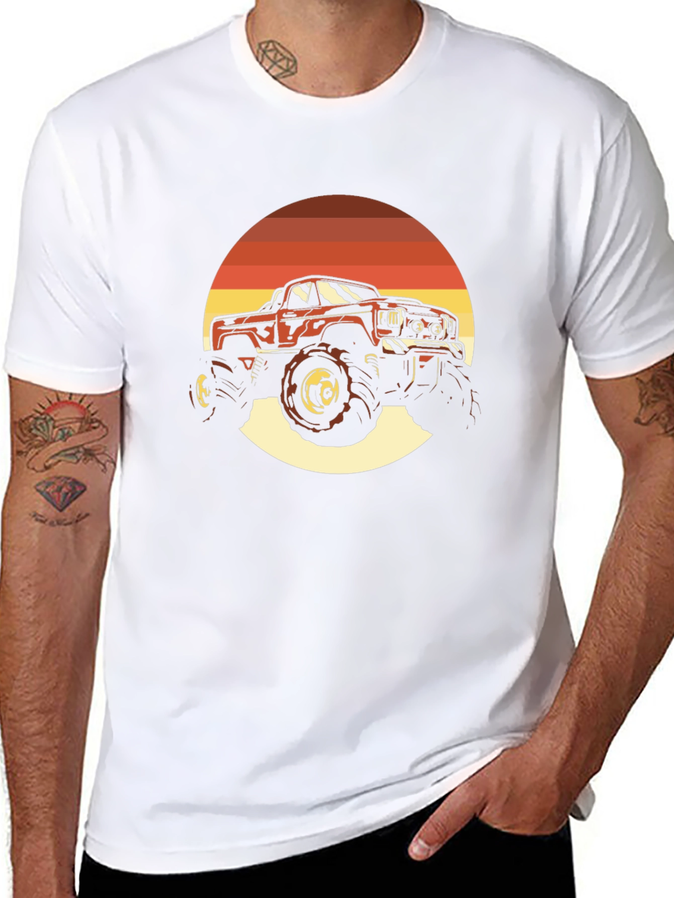 Monster Truck Sunset Graphic Tee