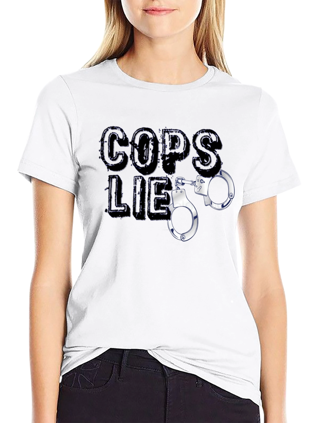 Cops Lie Graphic T-Shirt - Black