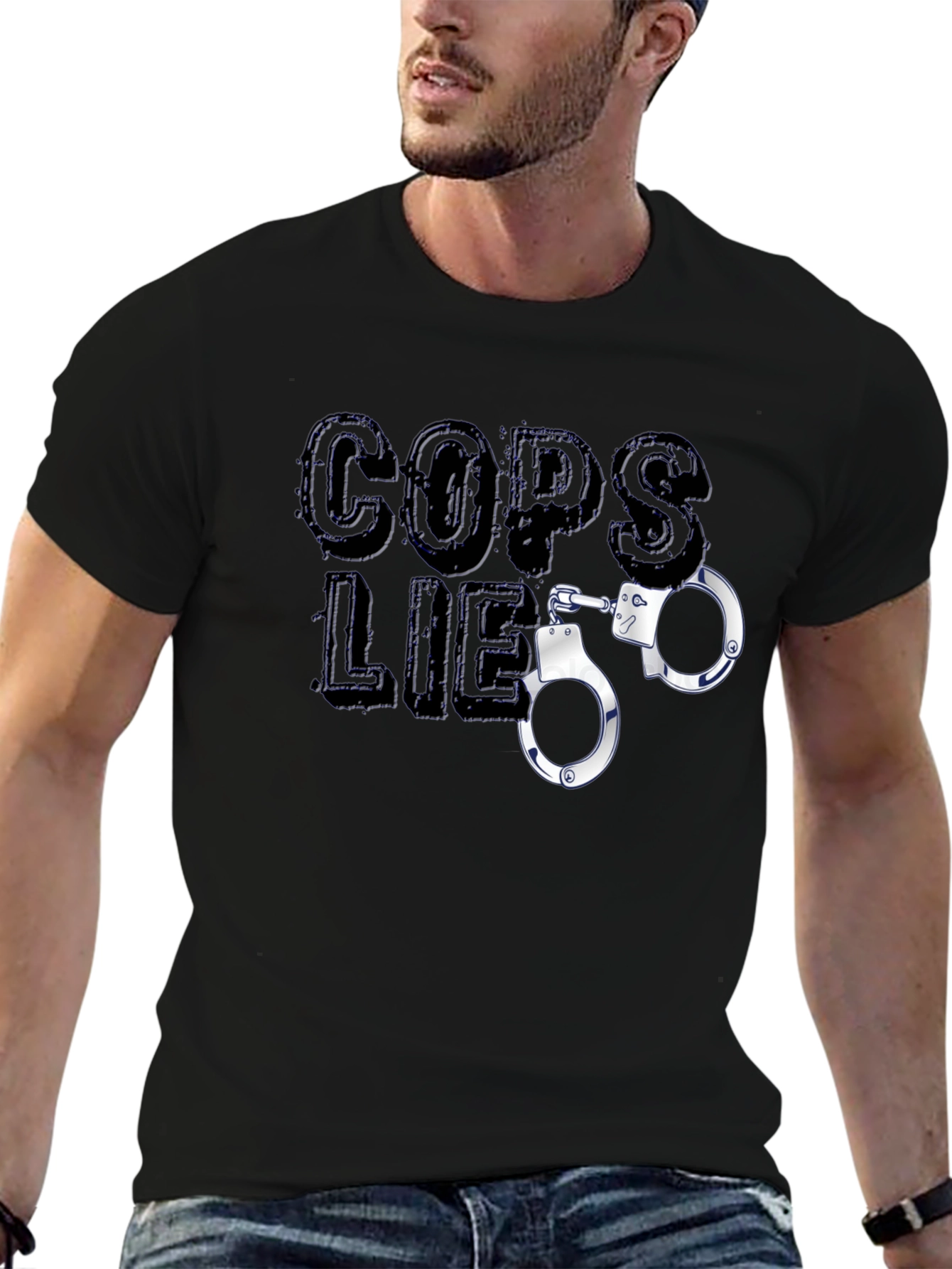 Cops Lie Graphic T-Shirt - Black