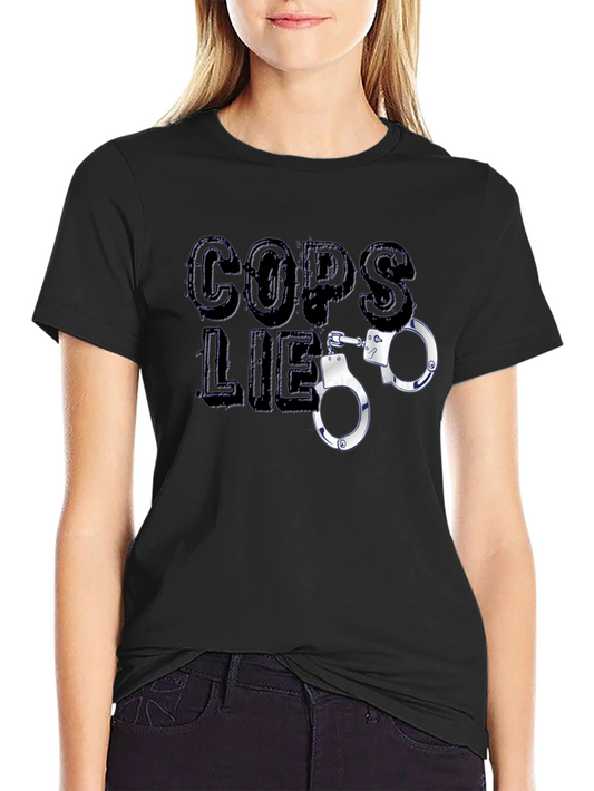 Cops Lie Graphic T-Shirt - Black