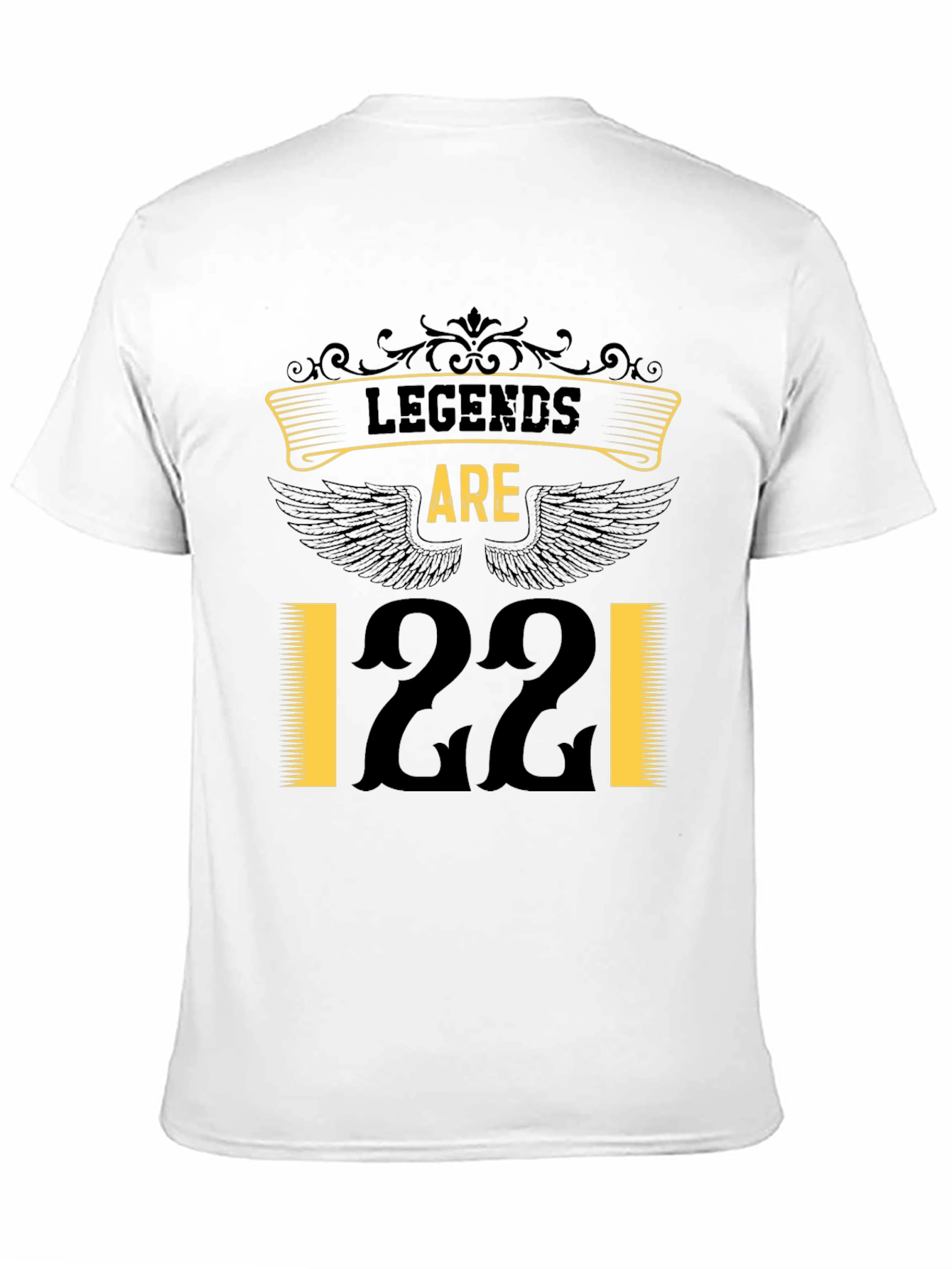 Legends Are 22 T-Shirt Black Cotton