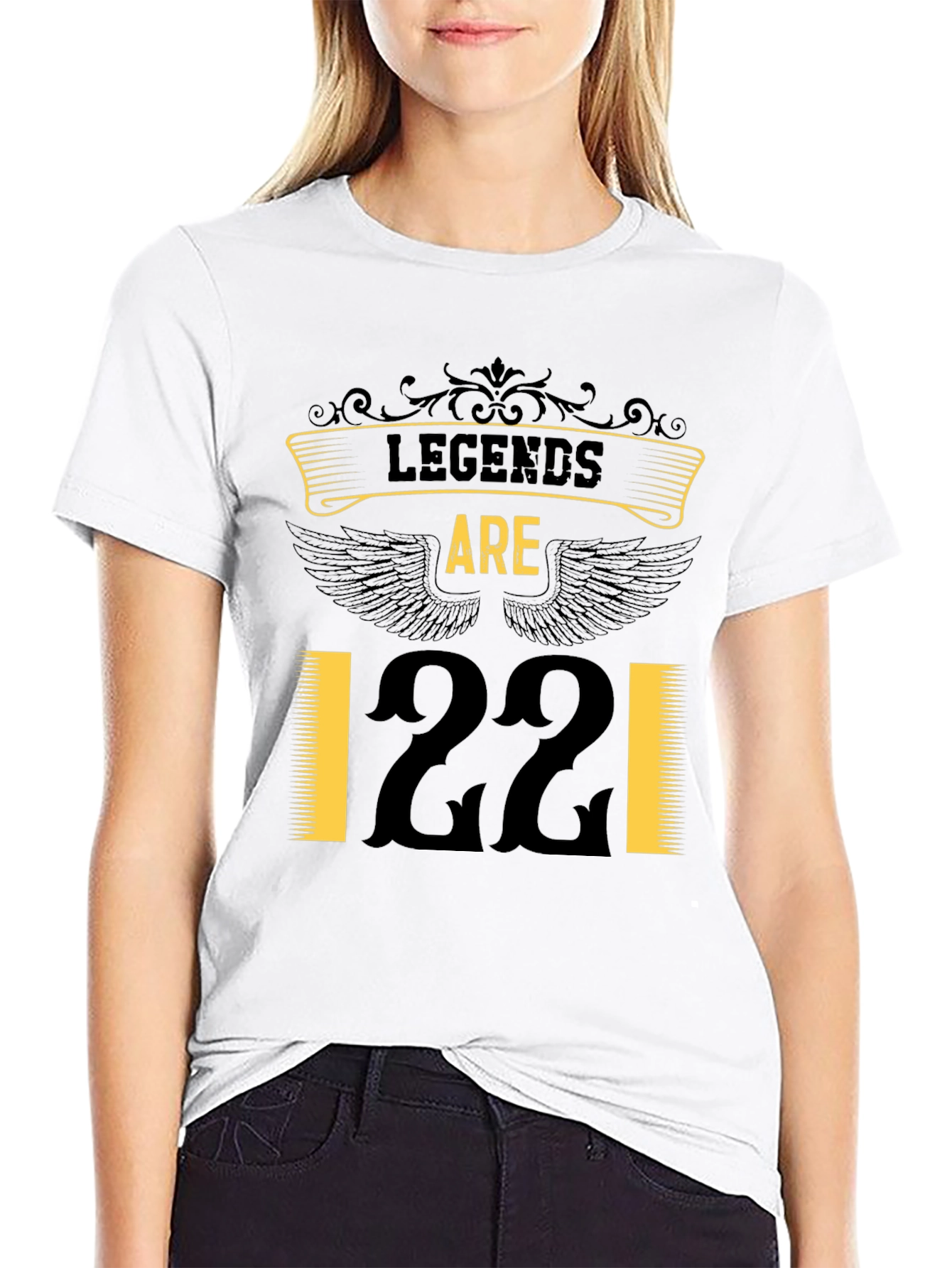 Legends Are 22 T-Shirt Black Cotton