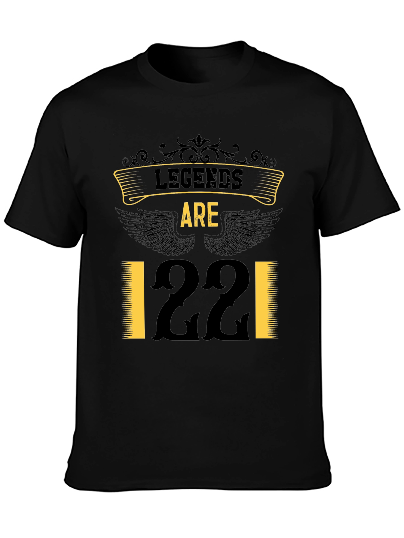 Legends Are 22 T-Shirt Black Cotton