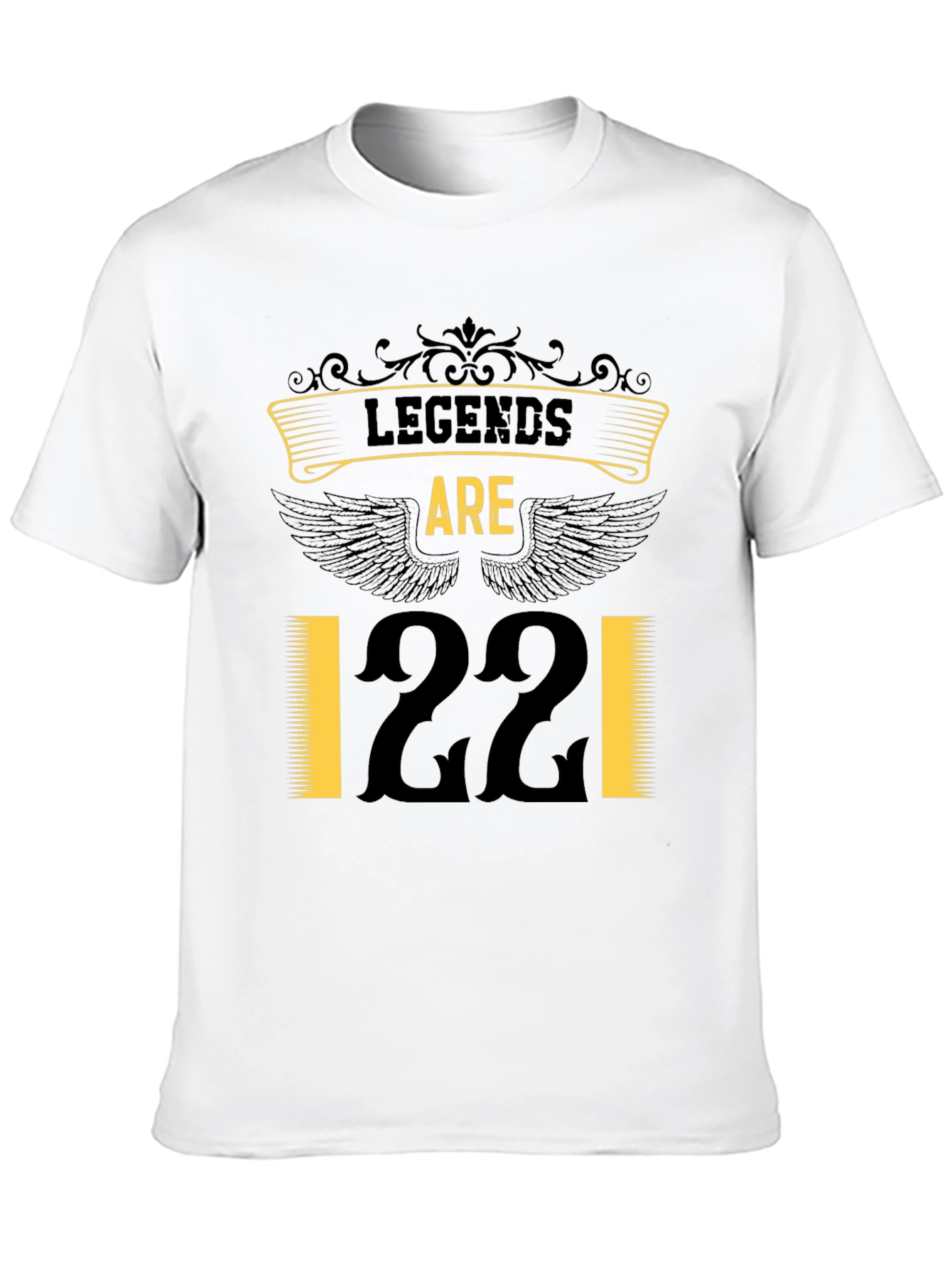 Legends Are 22 T-Shirt Black Cotton