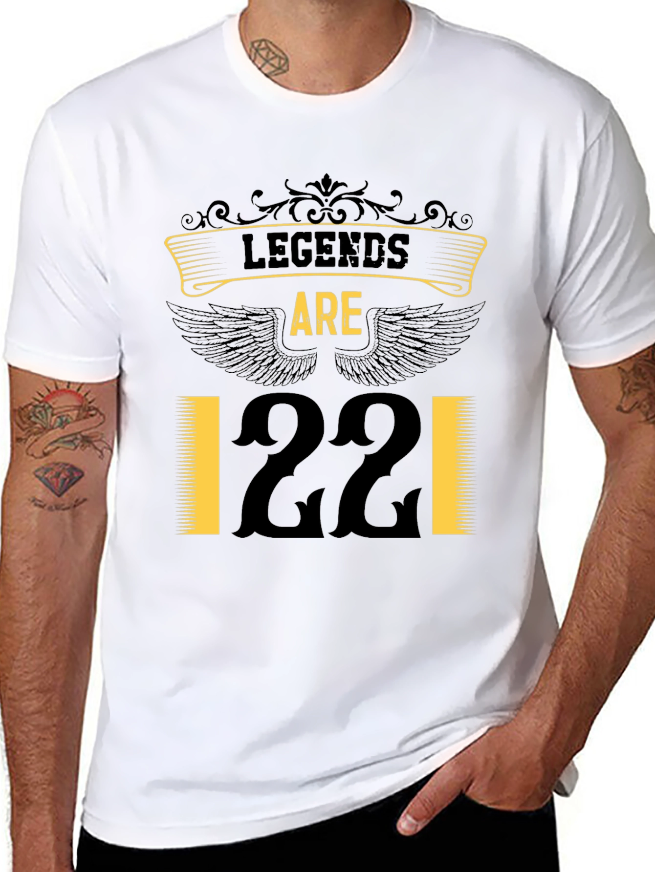 Legends Are 22 T-Shirt Black Cotton