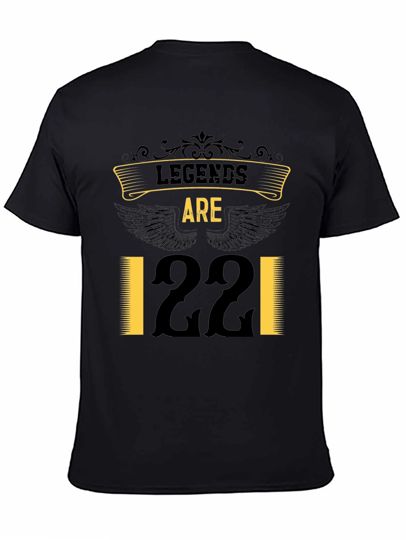 Legends Are 22 T-Shirt Black Cotton