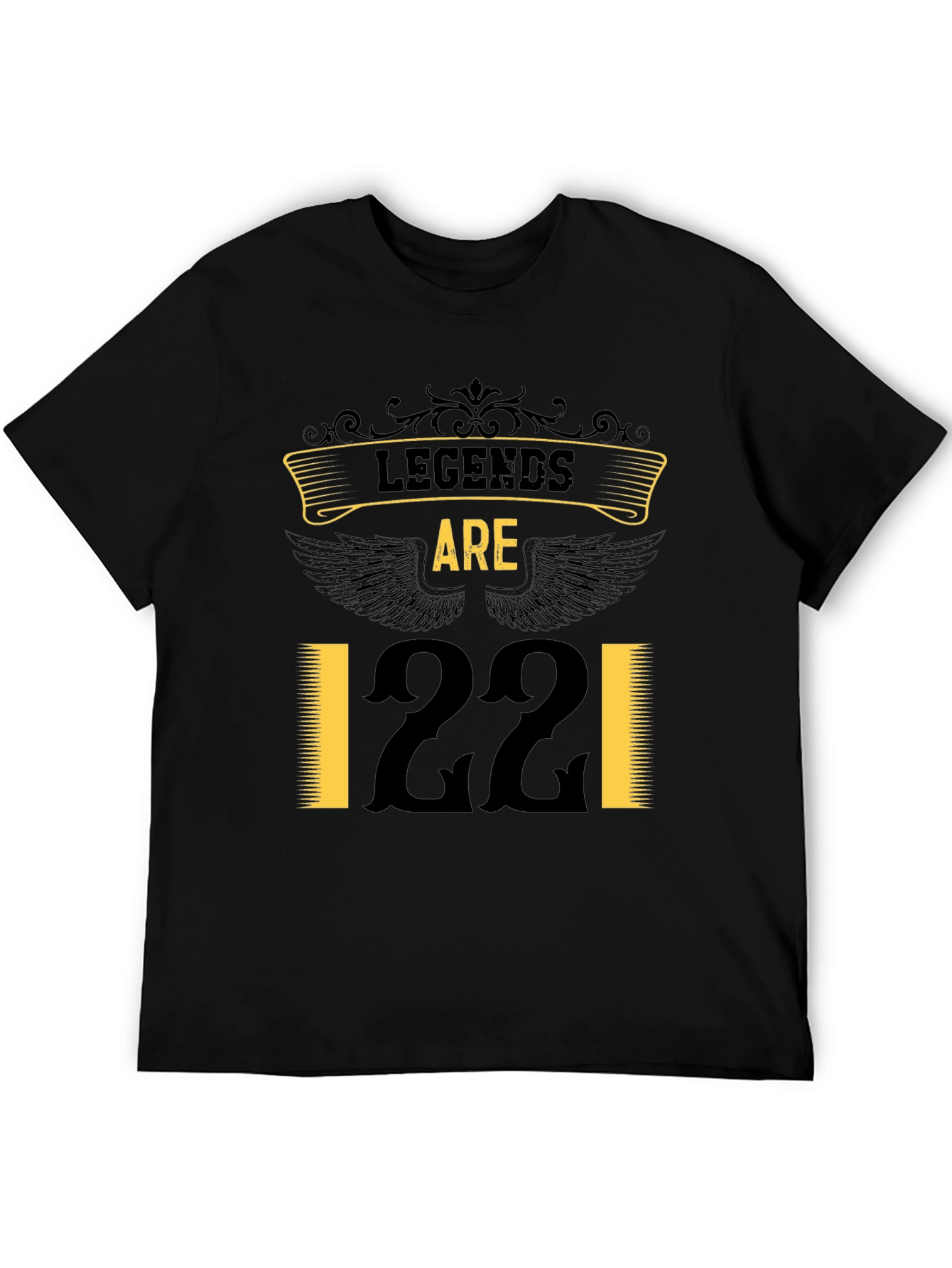 Legends Are 22 T-Shirt Black Cotton