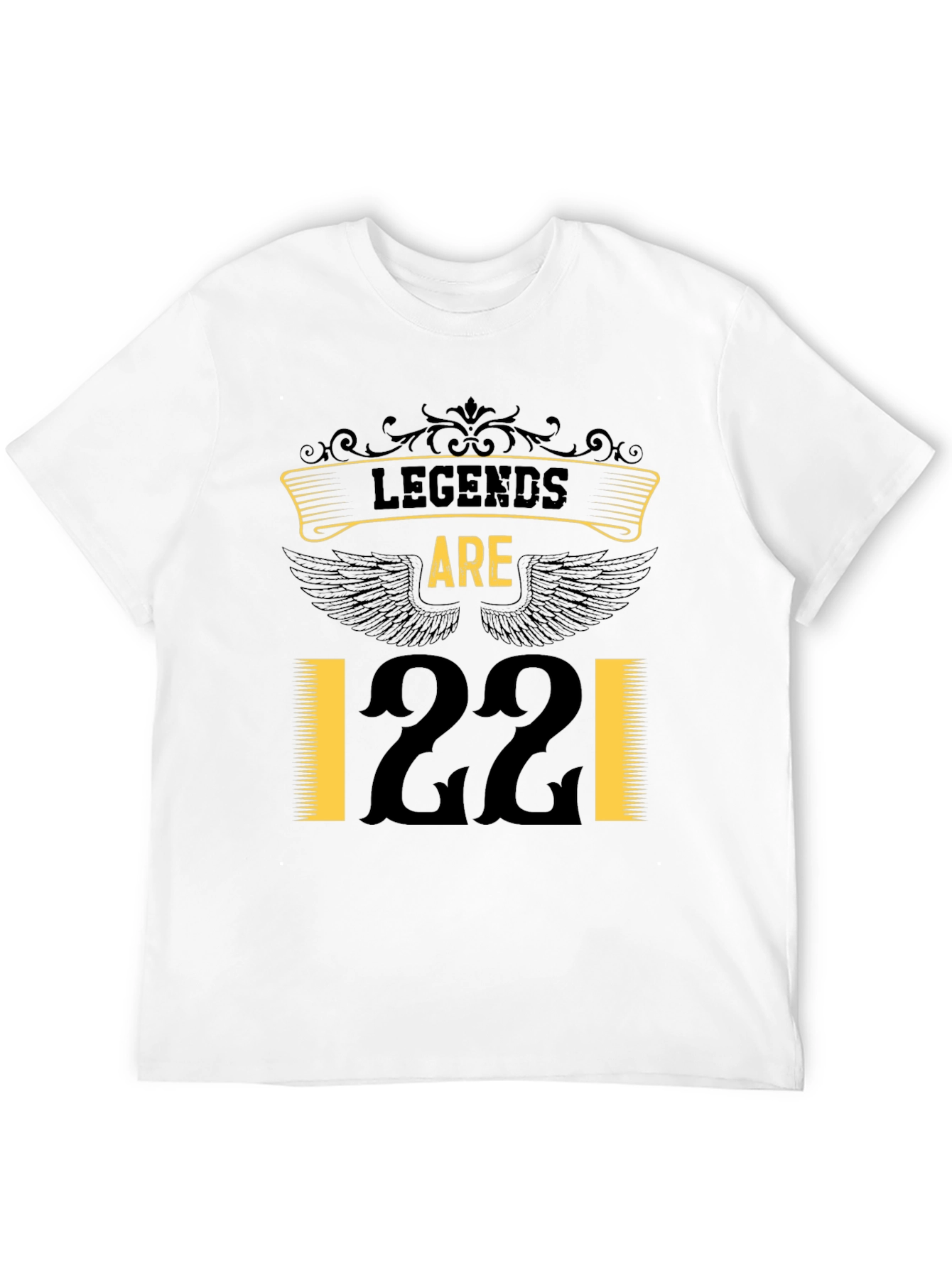 Legends Are 22 T-Shirt Black Cotton