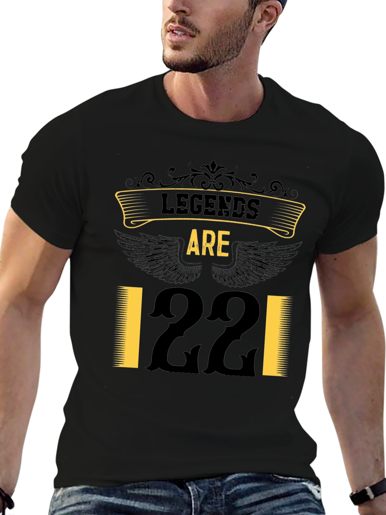 Legends Are 22 T-Shirt Black Cotton