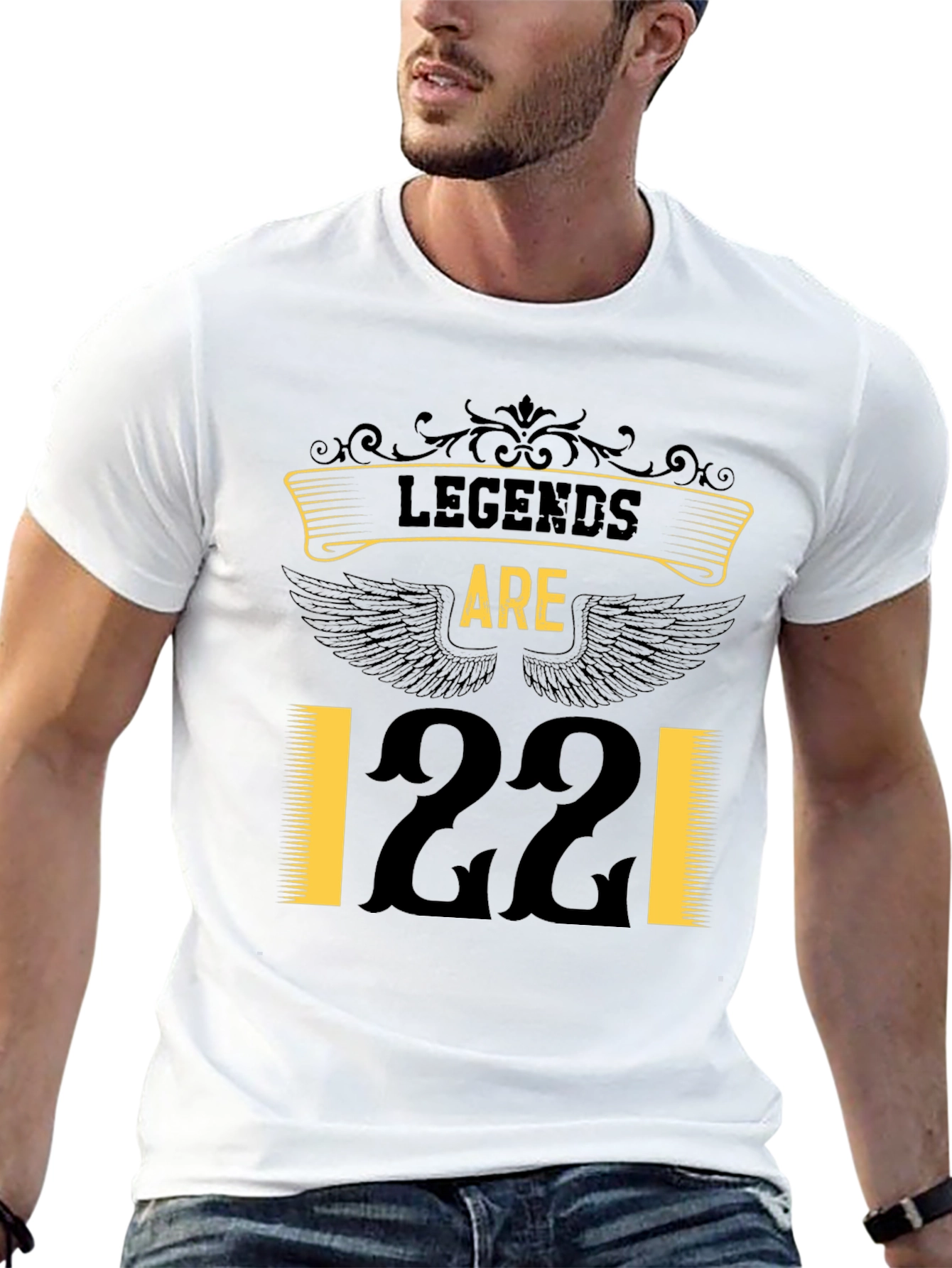 Legends Are 22 T-Shirt Black Cotton