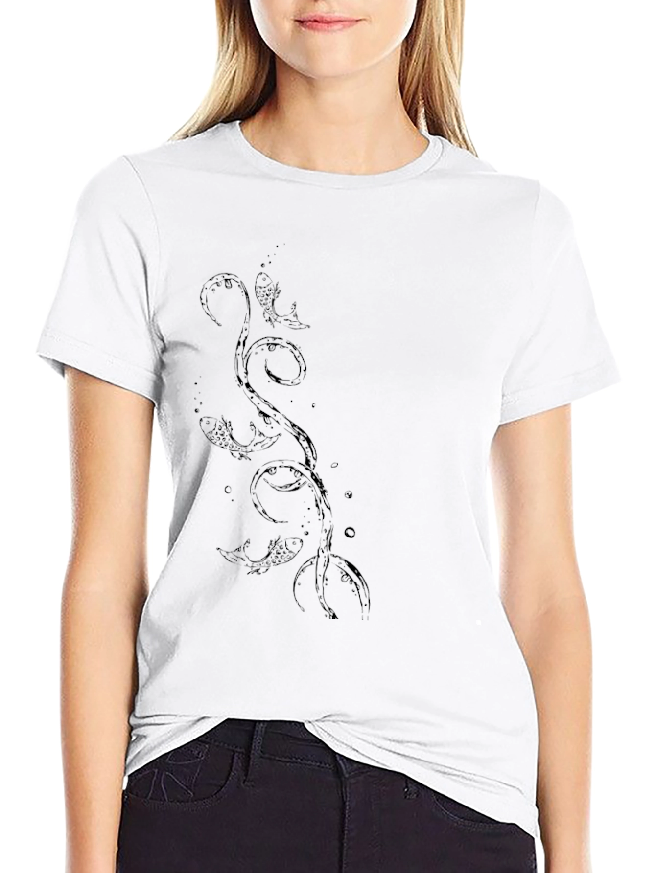 Black Koi Fish Graphic Tee