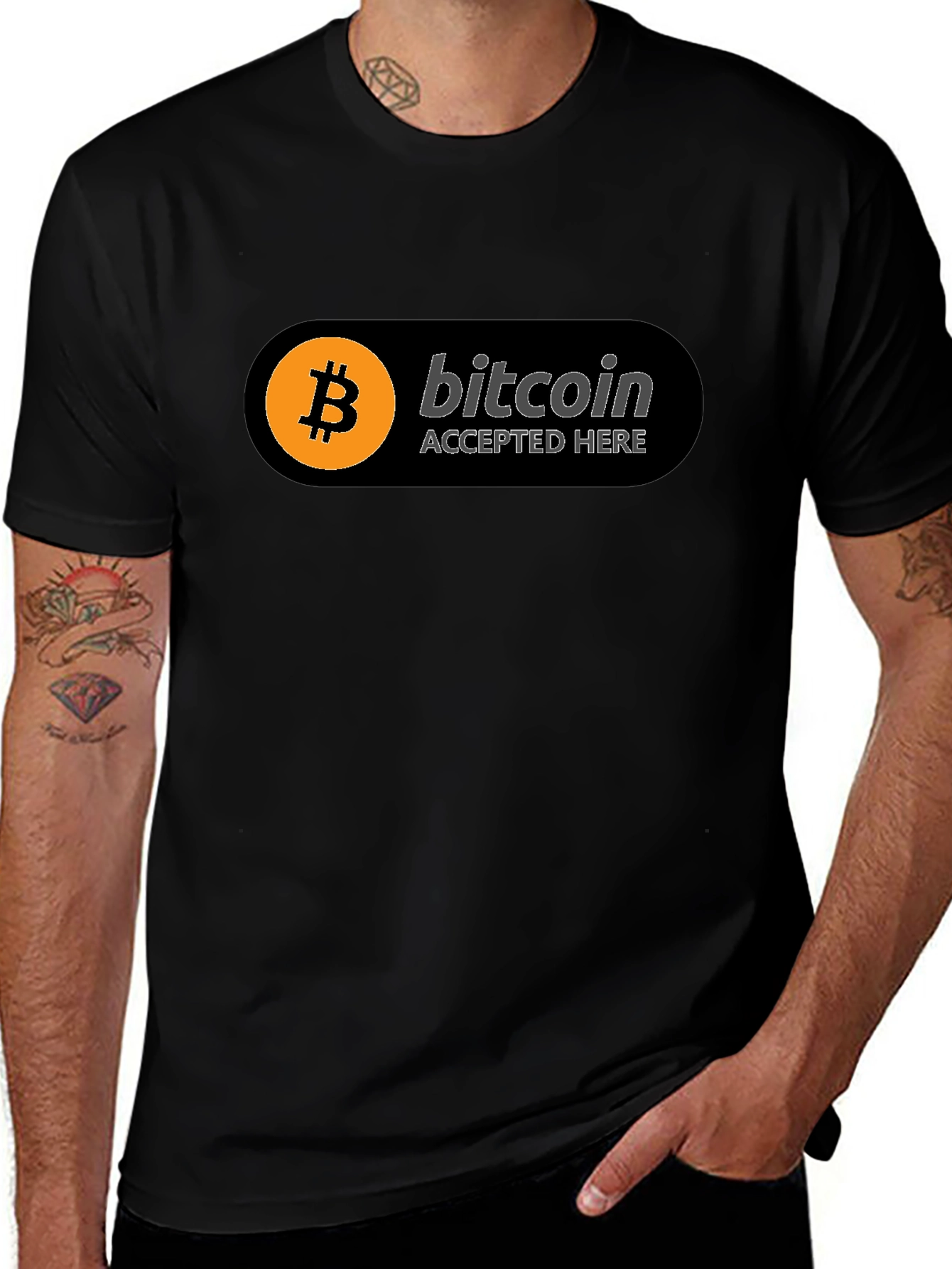 Bitcoin Accepted Here Black T-Shirt