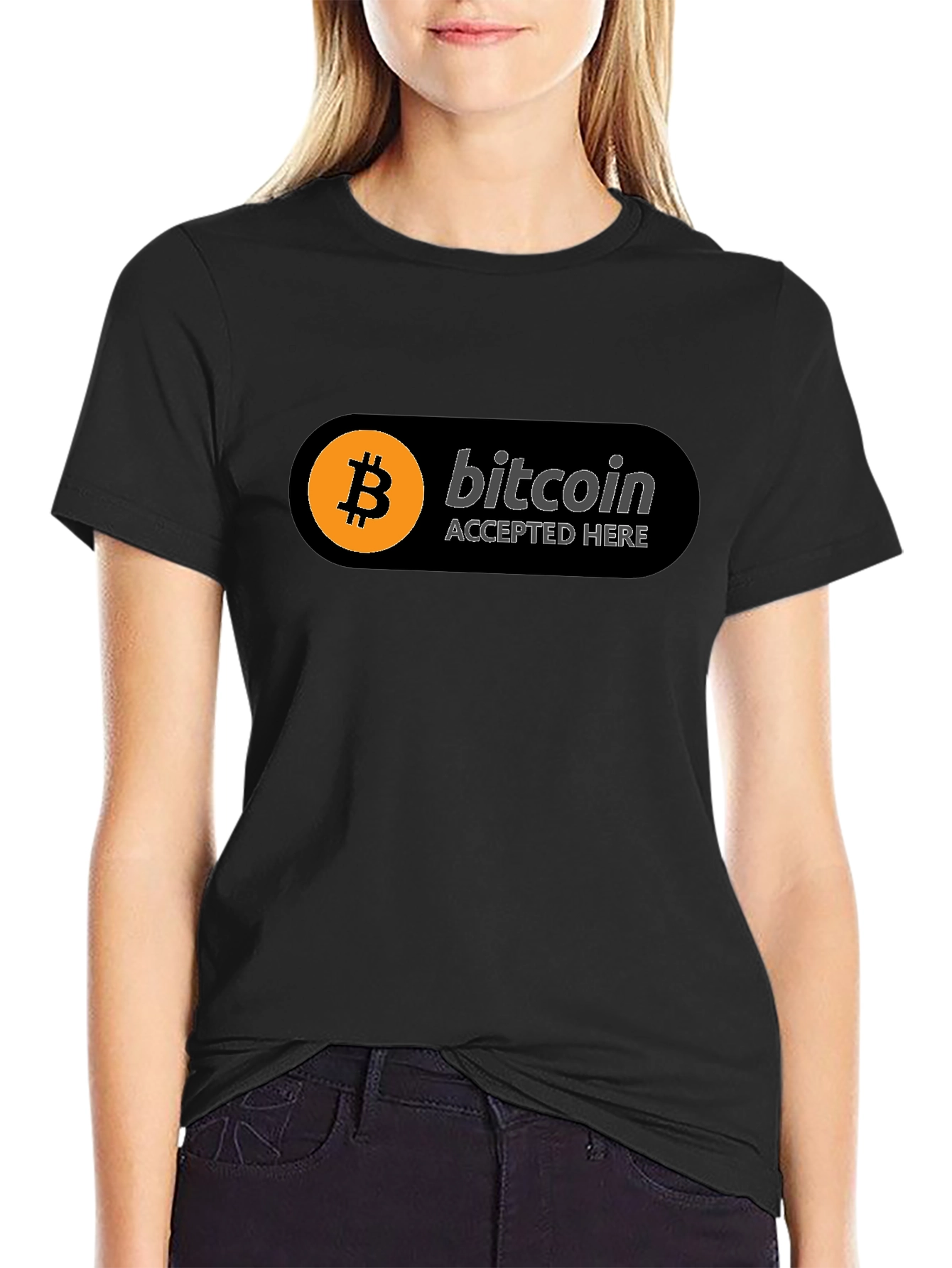 Bitcoin Accepted Here Black T-Shirt