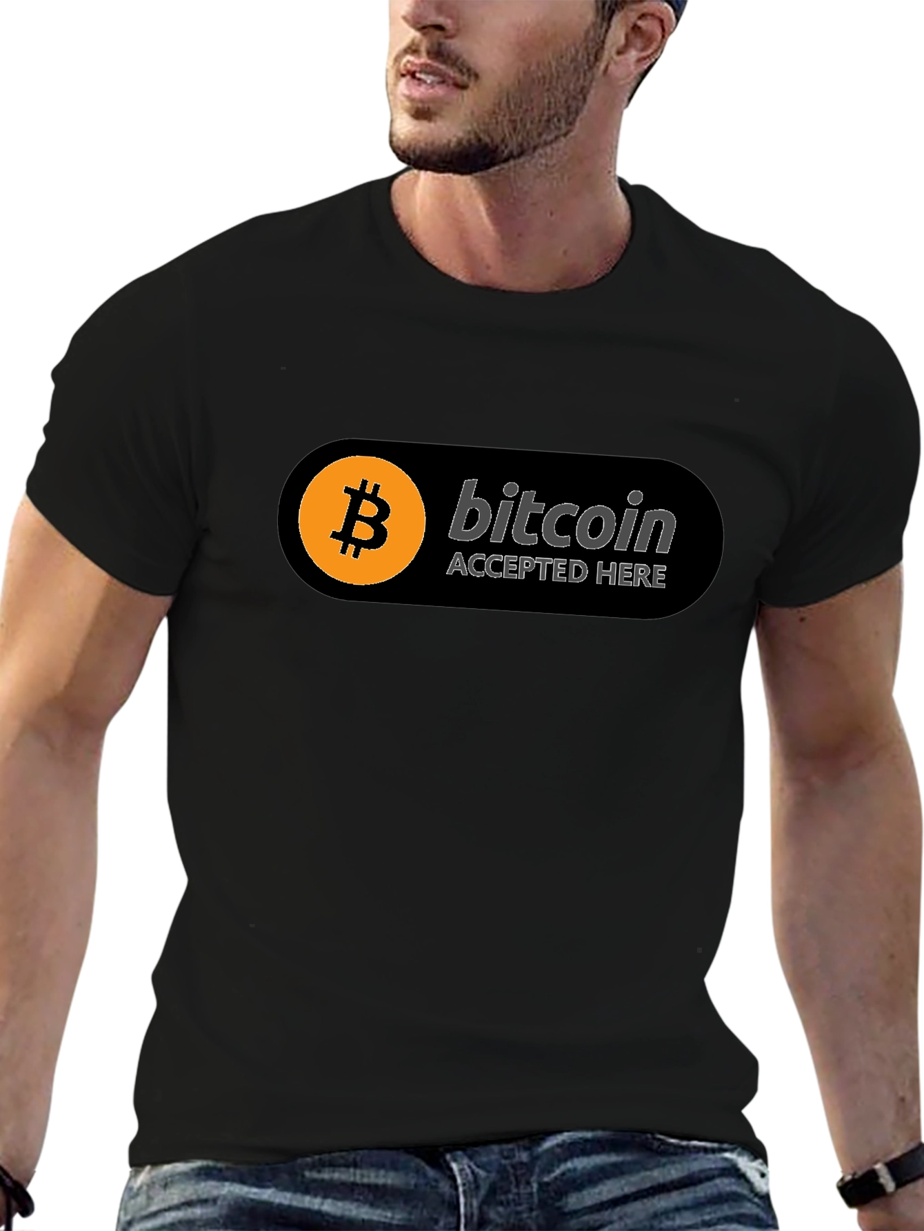 Bitcoin Accepted Here Black T-Shirt