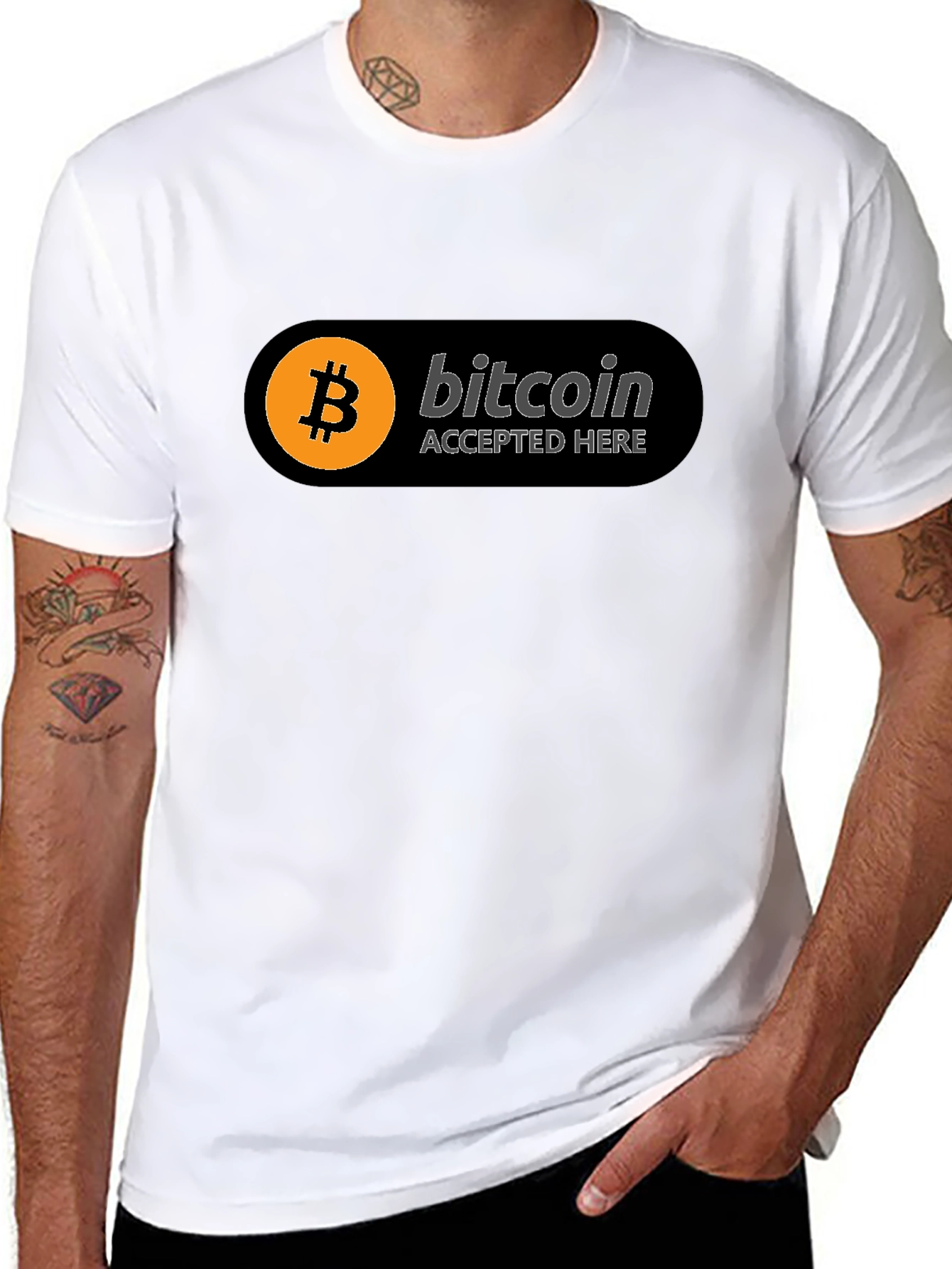 Bitcoin Accepted Here Black T-Shirt