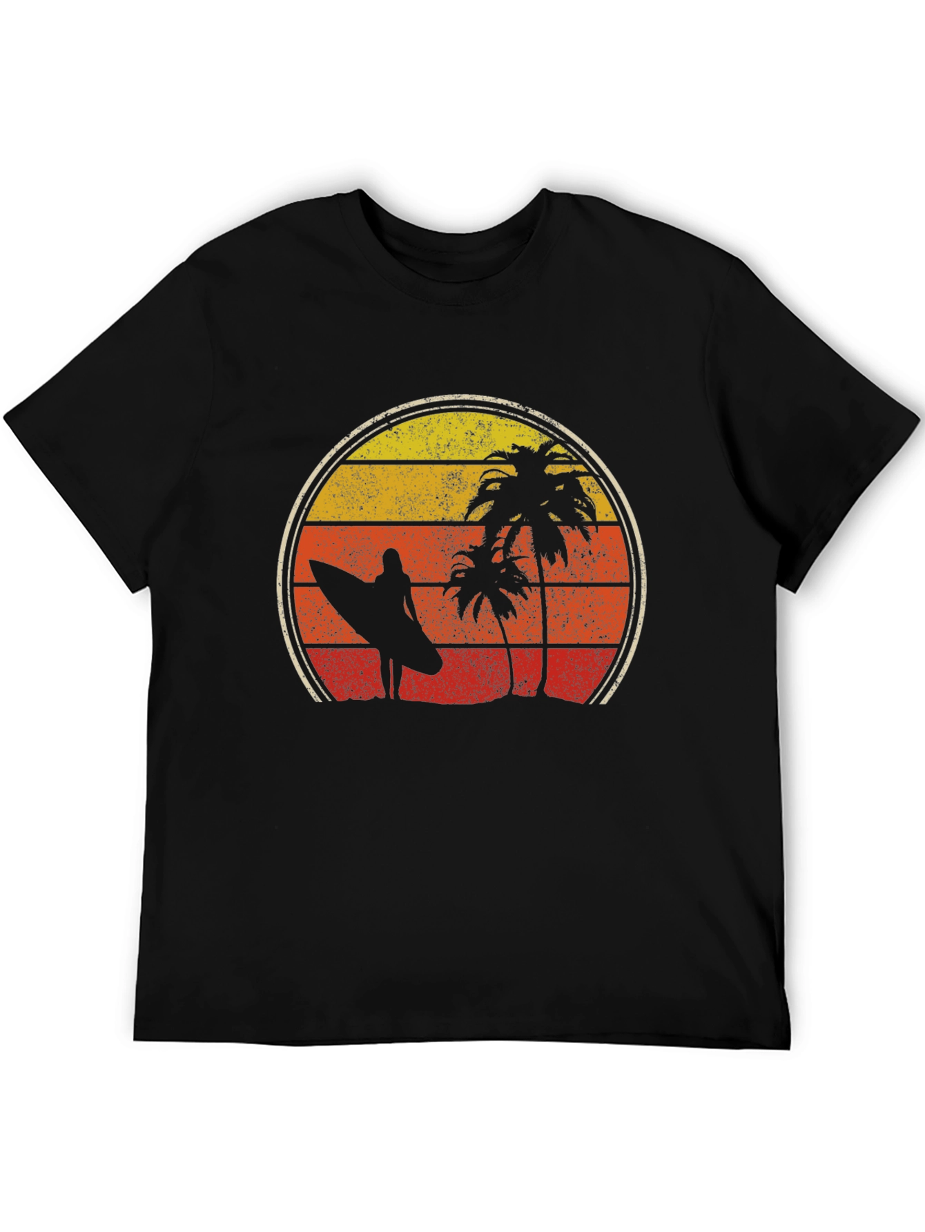 Retro Sunset Beach Surfer Graphic Tee