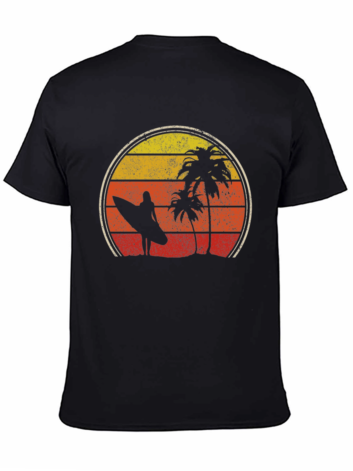 Retro Sunset Beach Surfer Graphic Tee