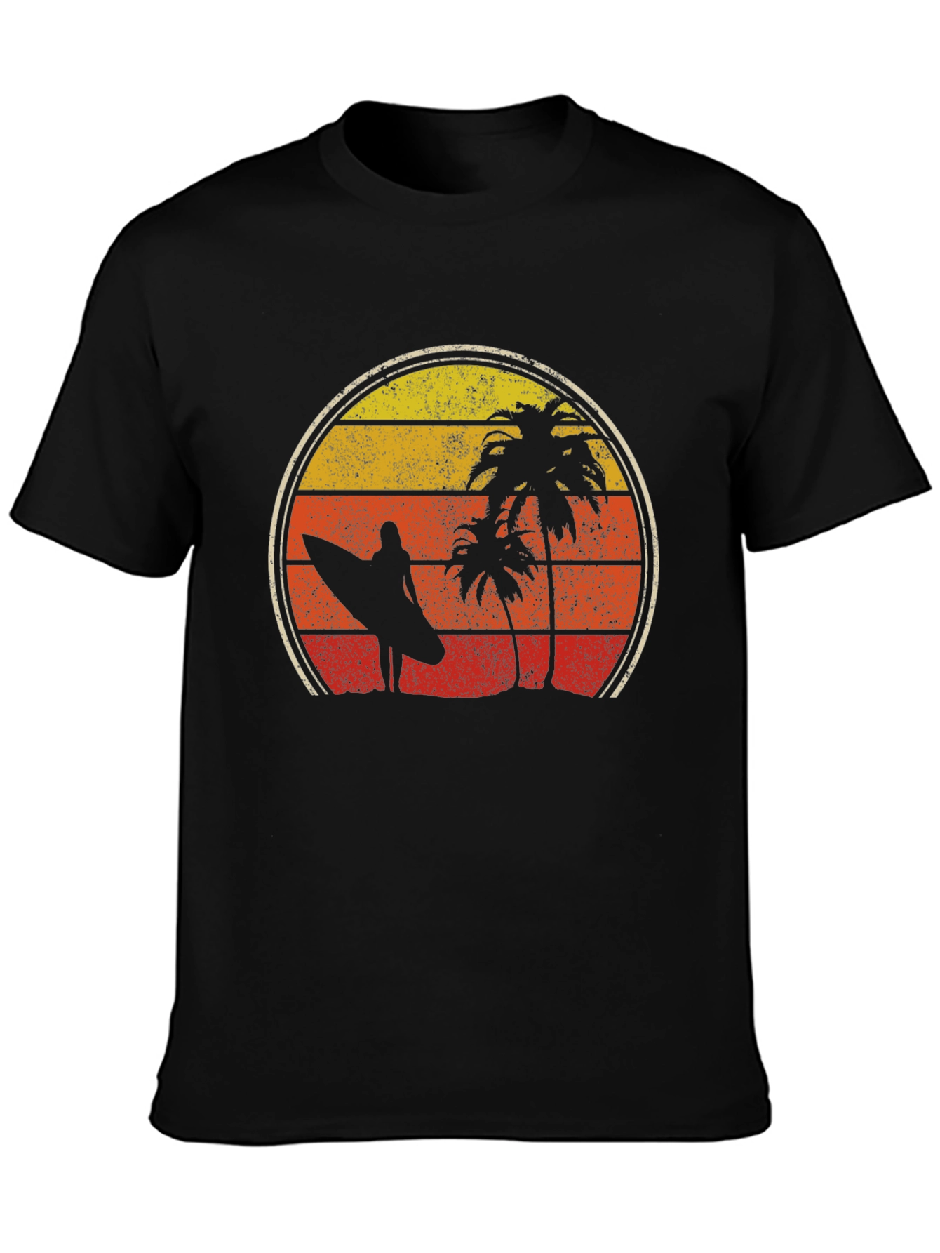 Retro Sunset Beach Surfer Graphic Tee