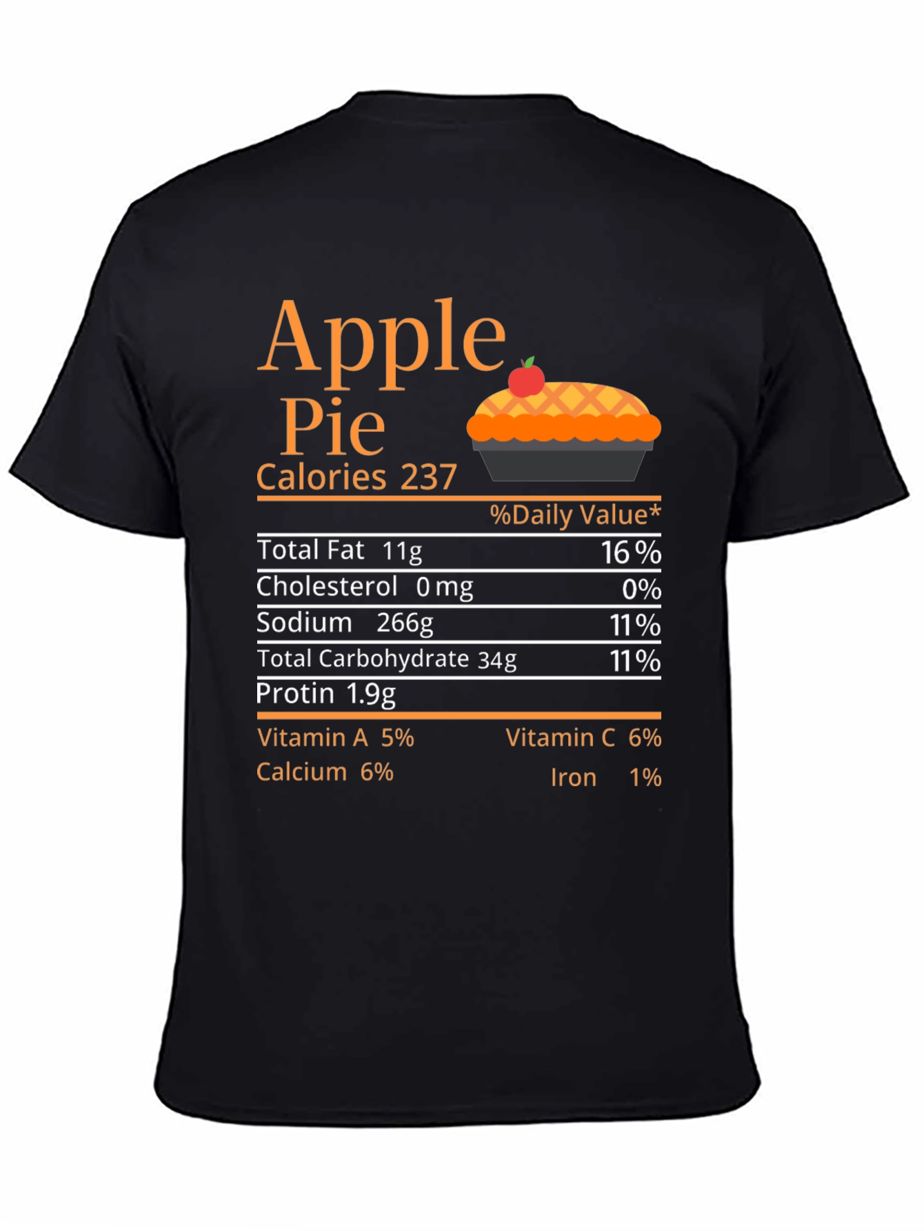 Apple Pie Nutrition Facts T-Shirt