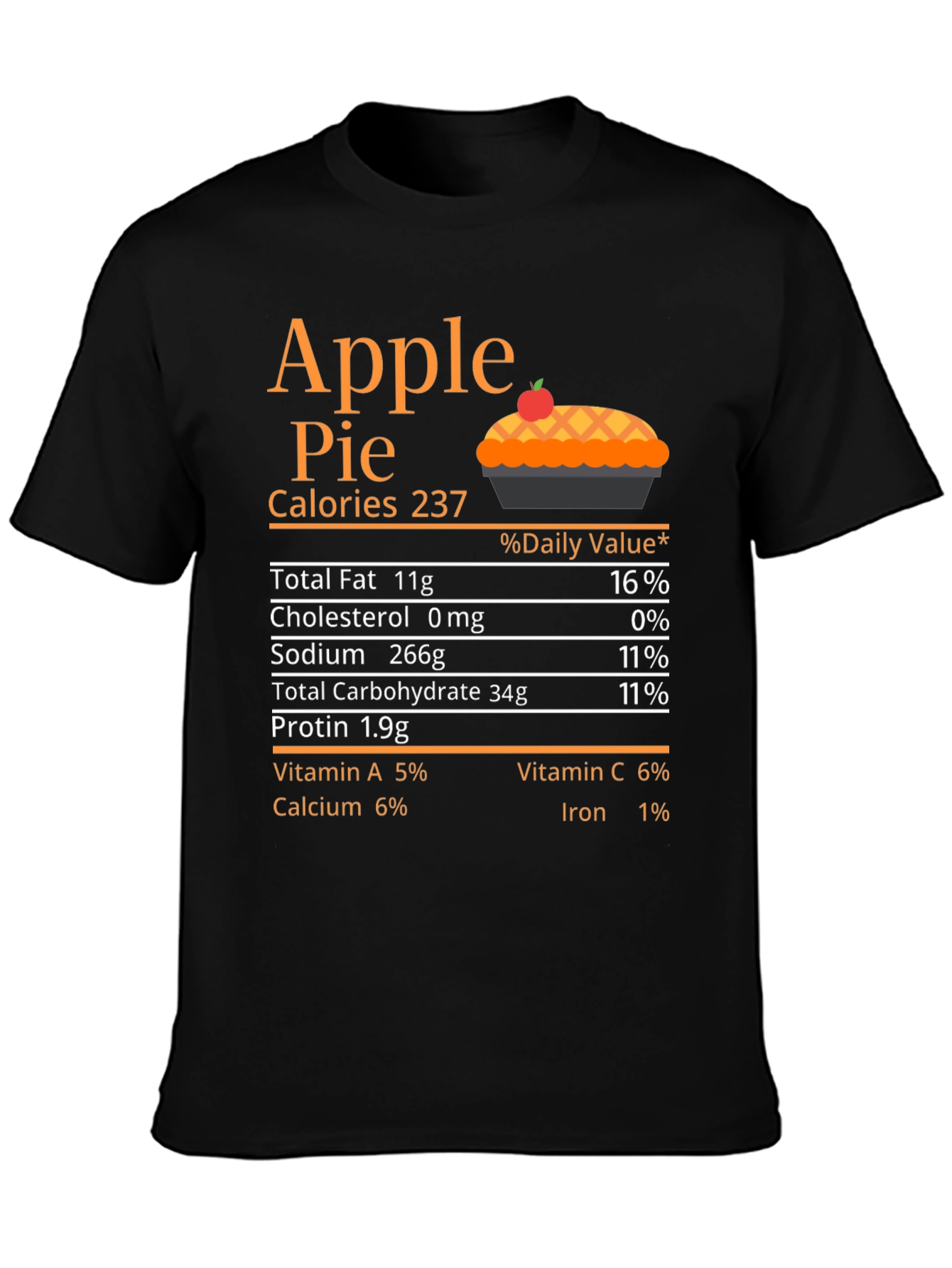 Apple Pie Nutrition Facts T-Shirt