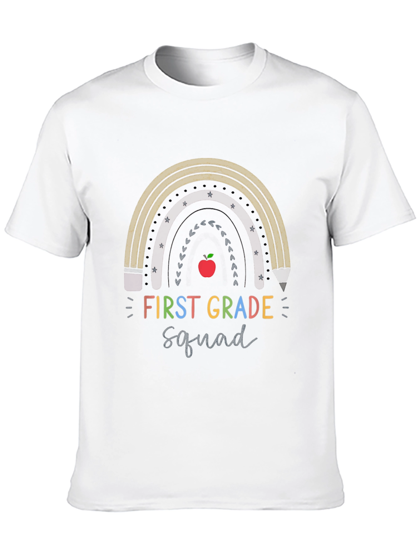 First Grade Squad Rainbow Graphic Tee