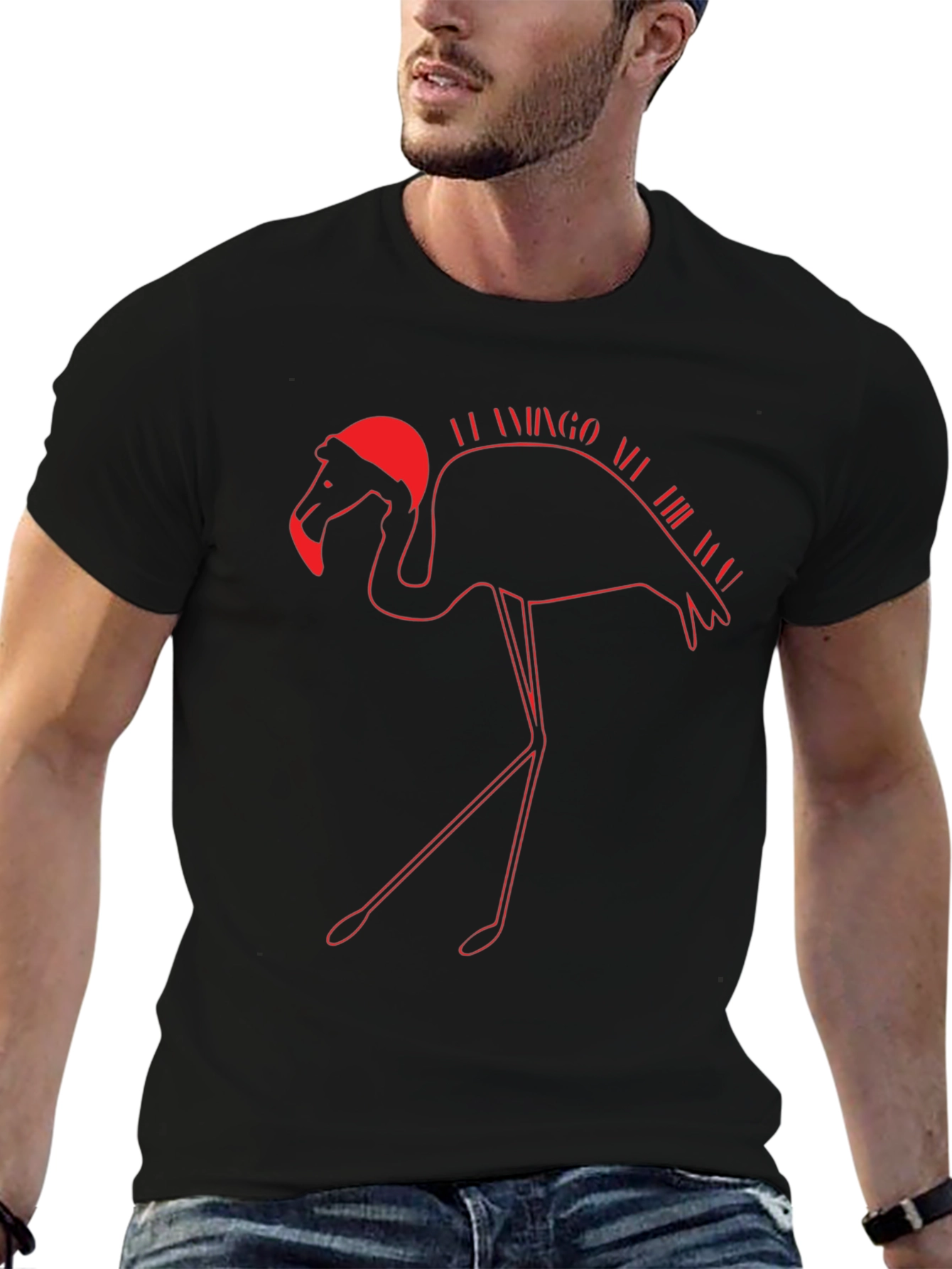 Festive Flamingo T-Shirt - Holiday Apparel