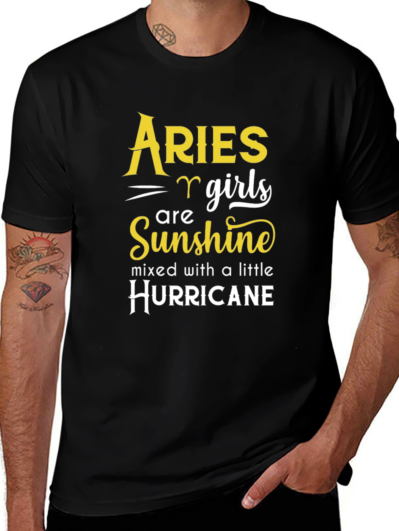 Aries Girls Sunshine Hurricane Black T-Shirt