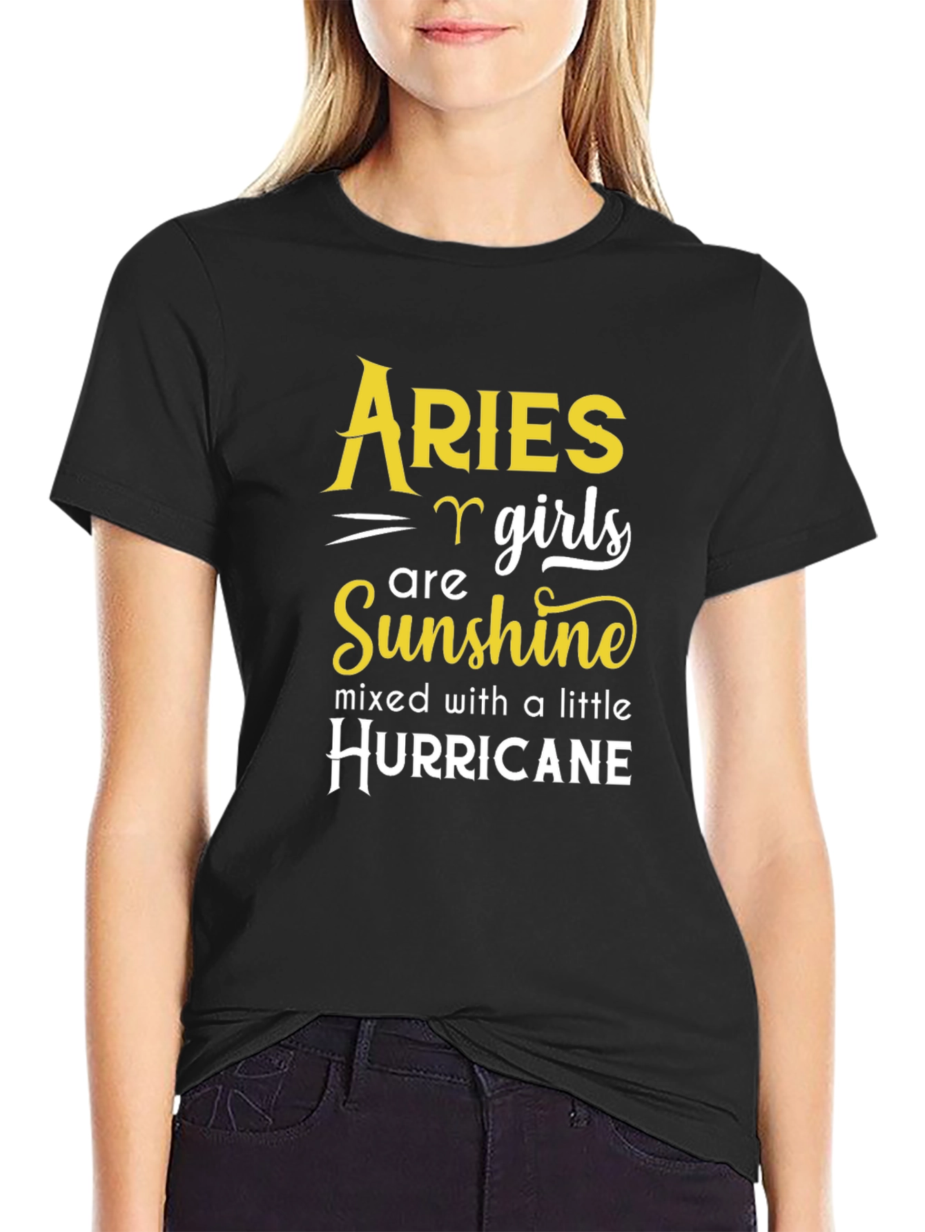 Aries Girls Sunshine Hurricane Black T-Shirt