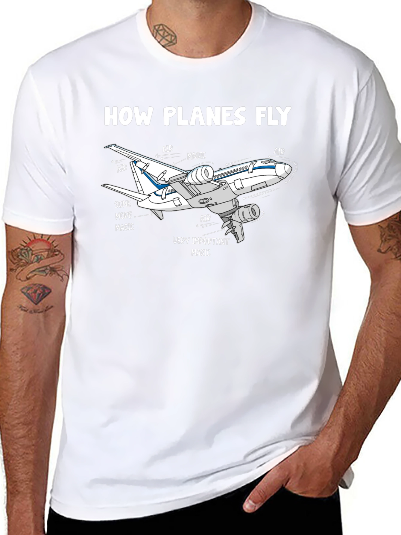 How Planes Fly Funny Aviation T-Shirt