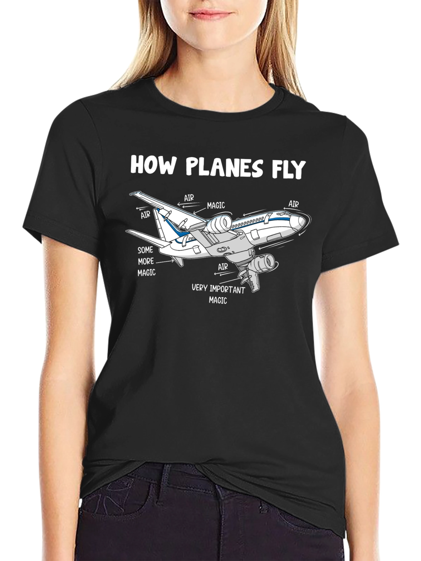 How Planes Fly Funny Aviation T-Shirt