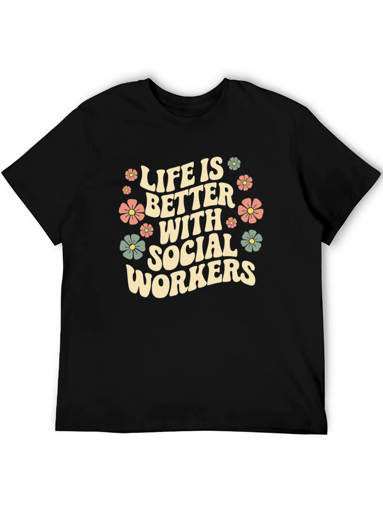 Social Worker Floral Graphic T-Shirt
