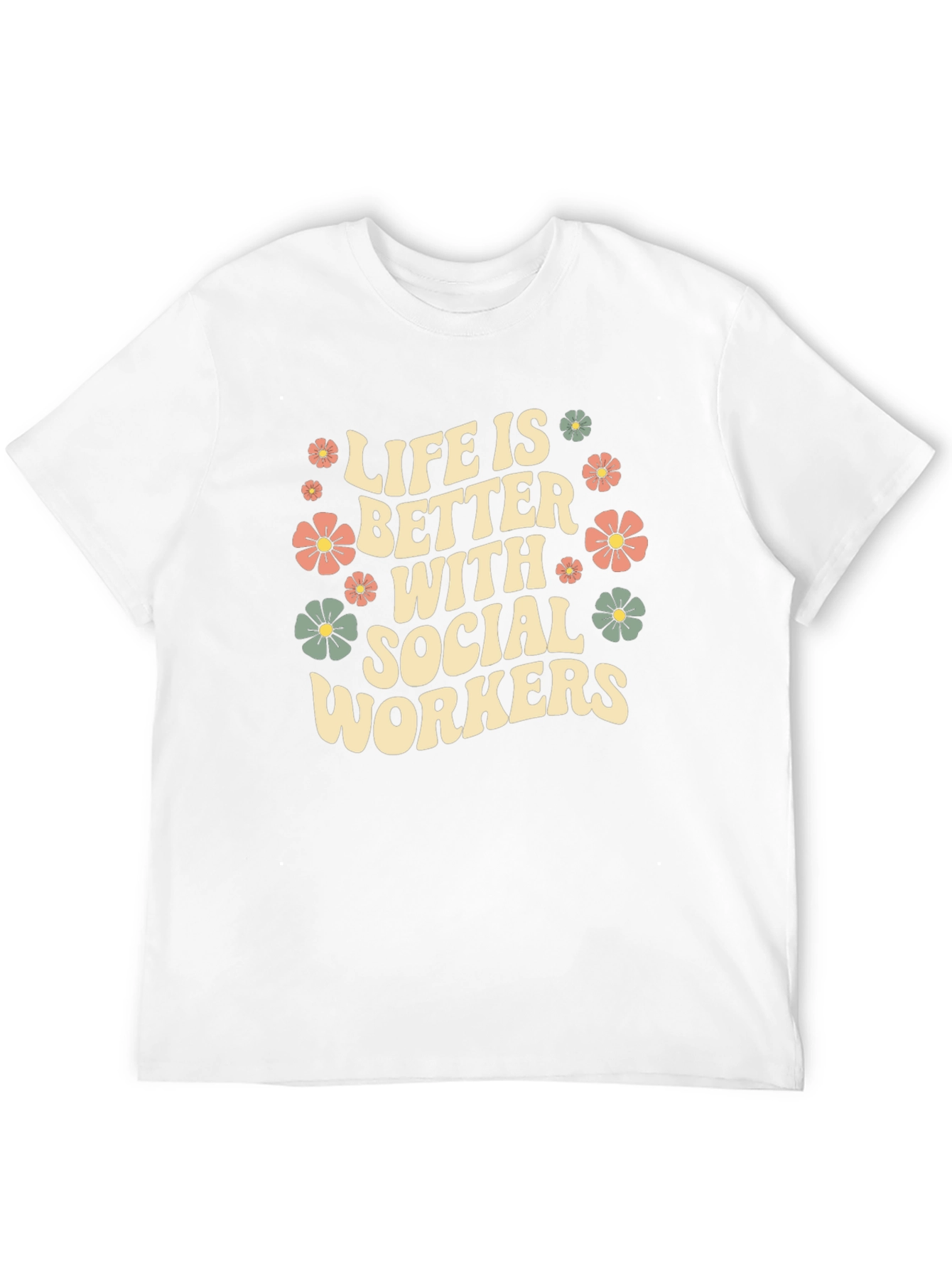 Social Worker Floral Graphic T-Shirt