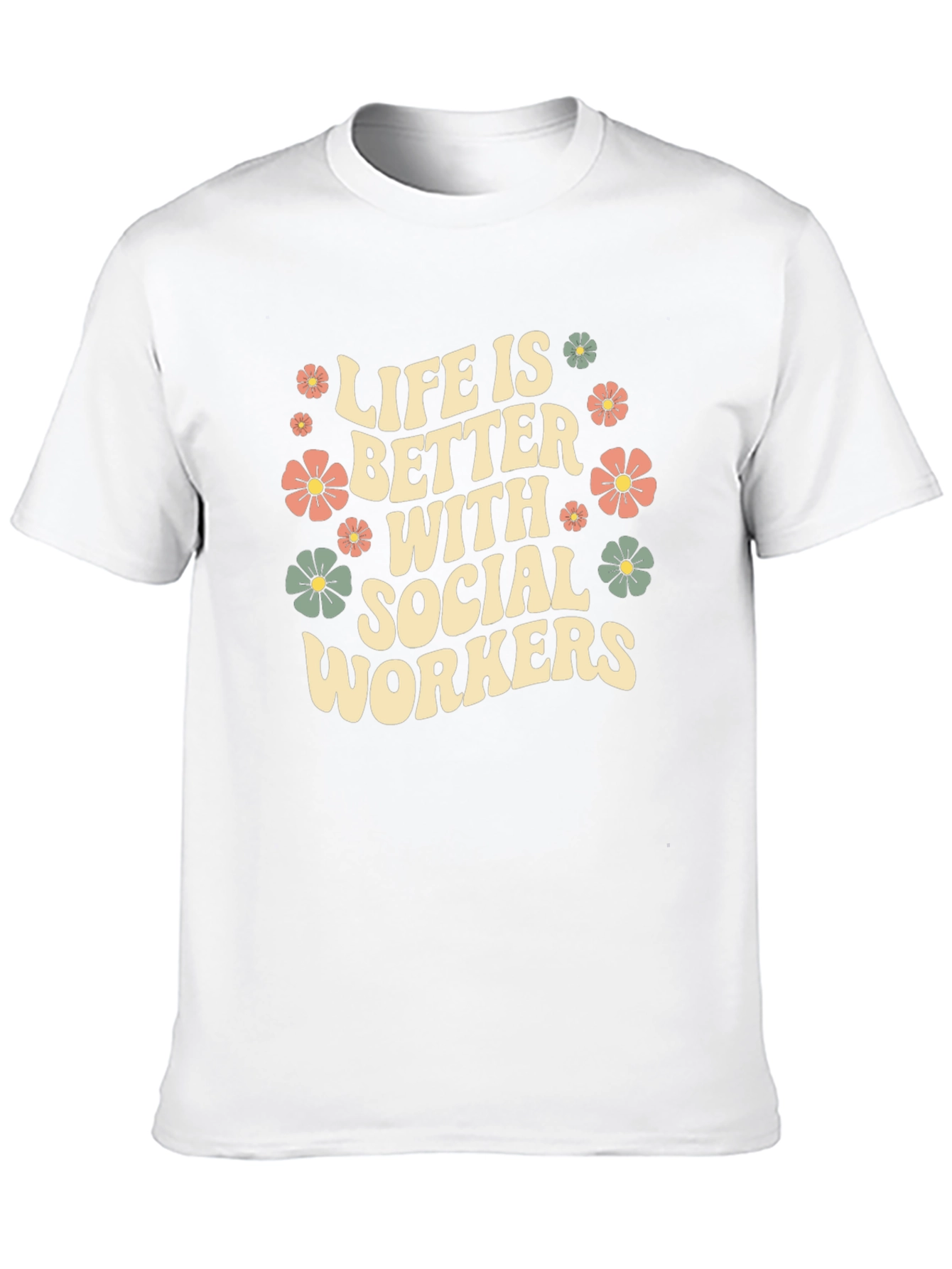 Social Worker Floral Graphic T-Shirt