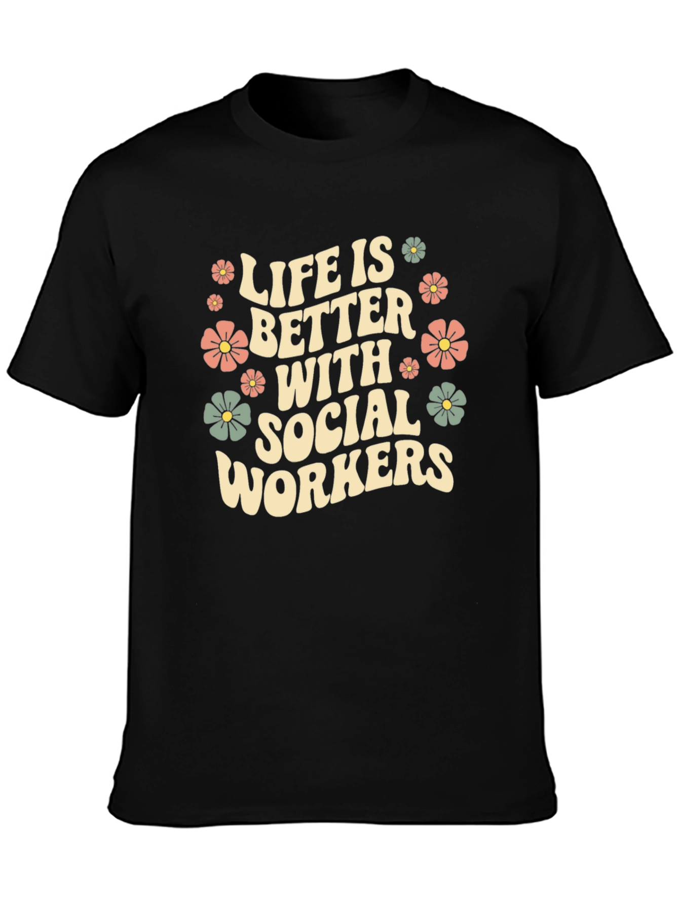 Social Worker Floral Graphic T-Shirt