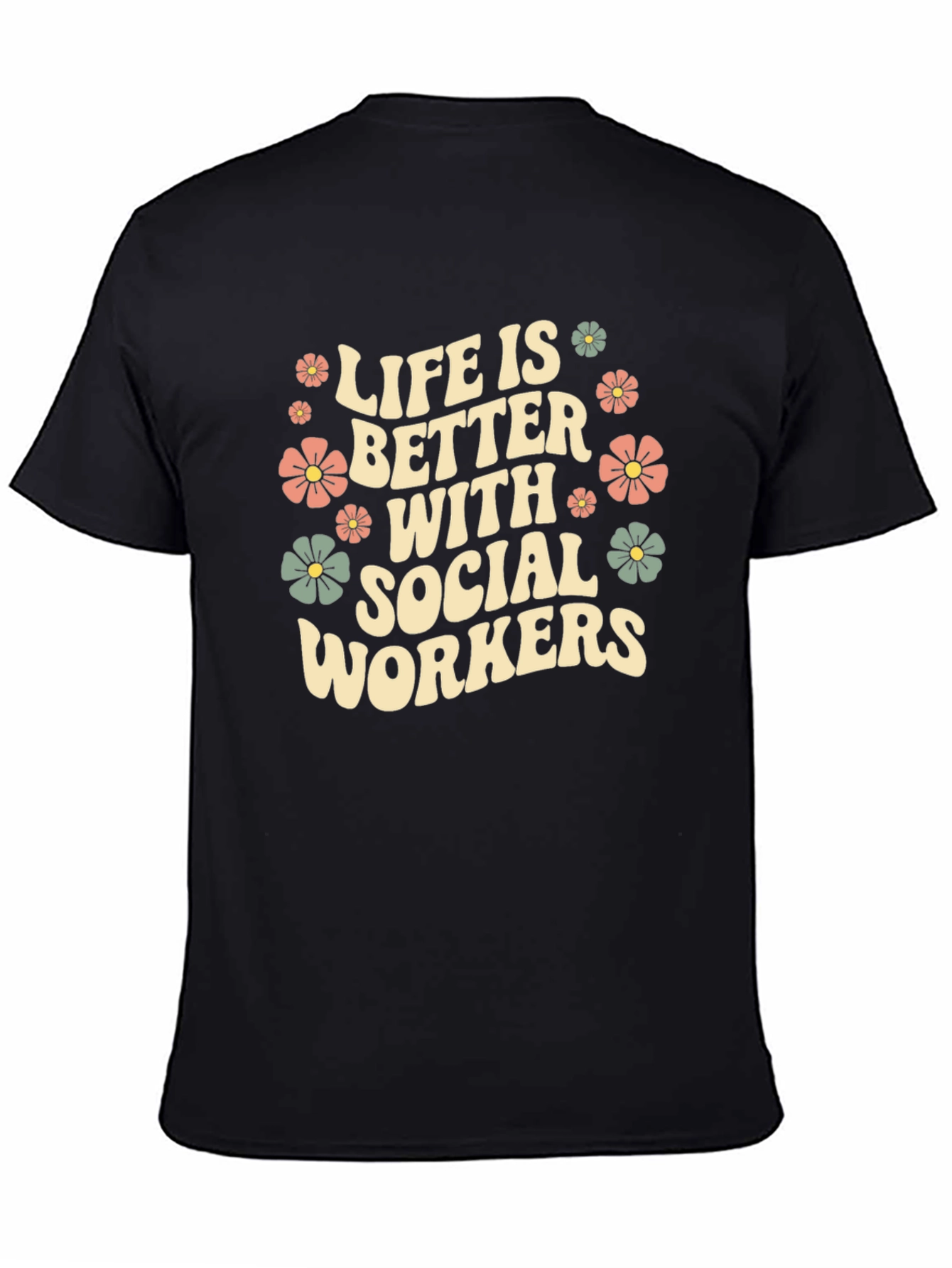 Social Worker Floral Graphic T-Shirt