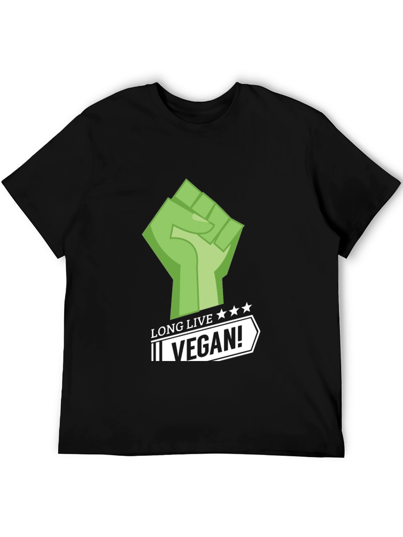 Long Live Vegan! Graphic Tee - Black Cotton T-Shirt