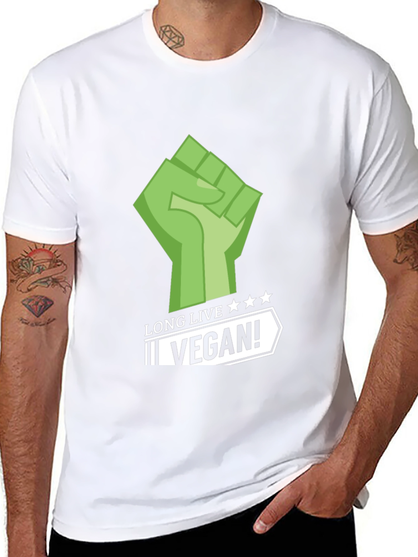 Long Live Vegan! Graphic Tee - Black Cotton T-Shirt