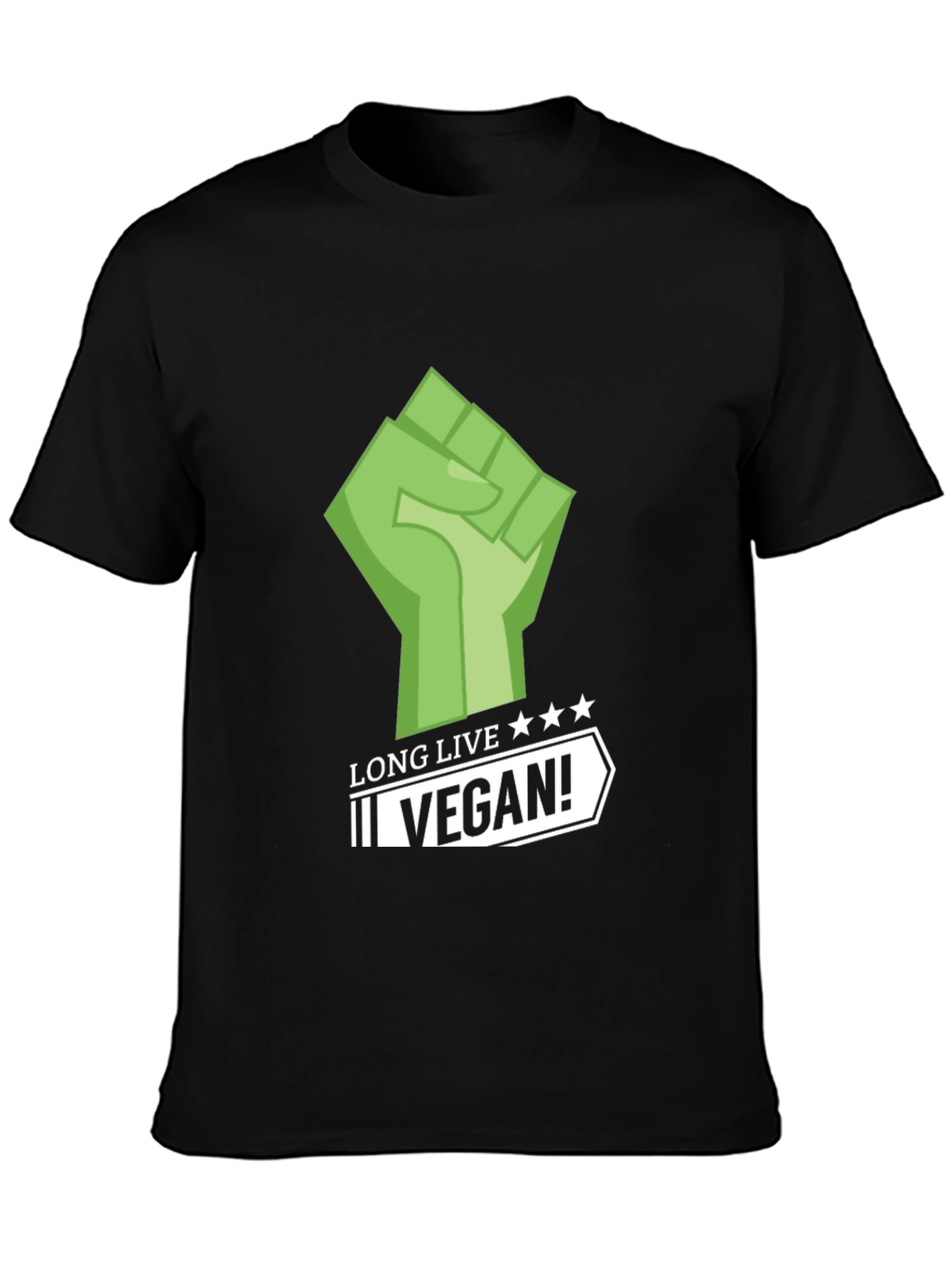 Long Live Vegan! Graphic Tee - Black Cotton T-Shirt