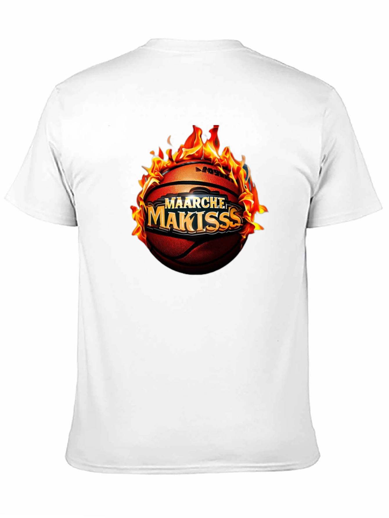 Flaming Basketball Graphic T-Shirt