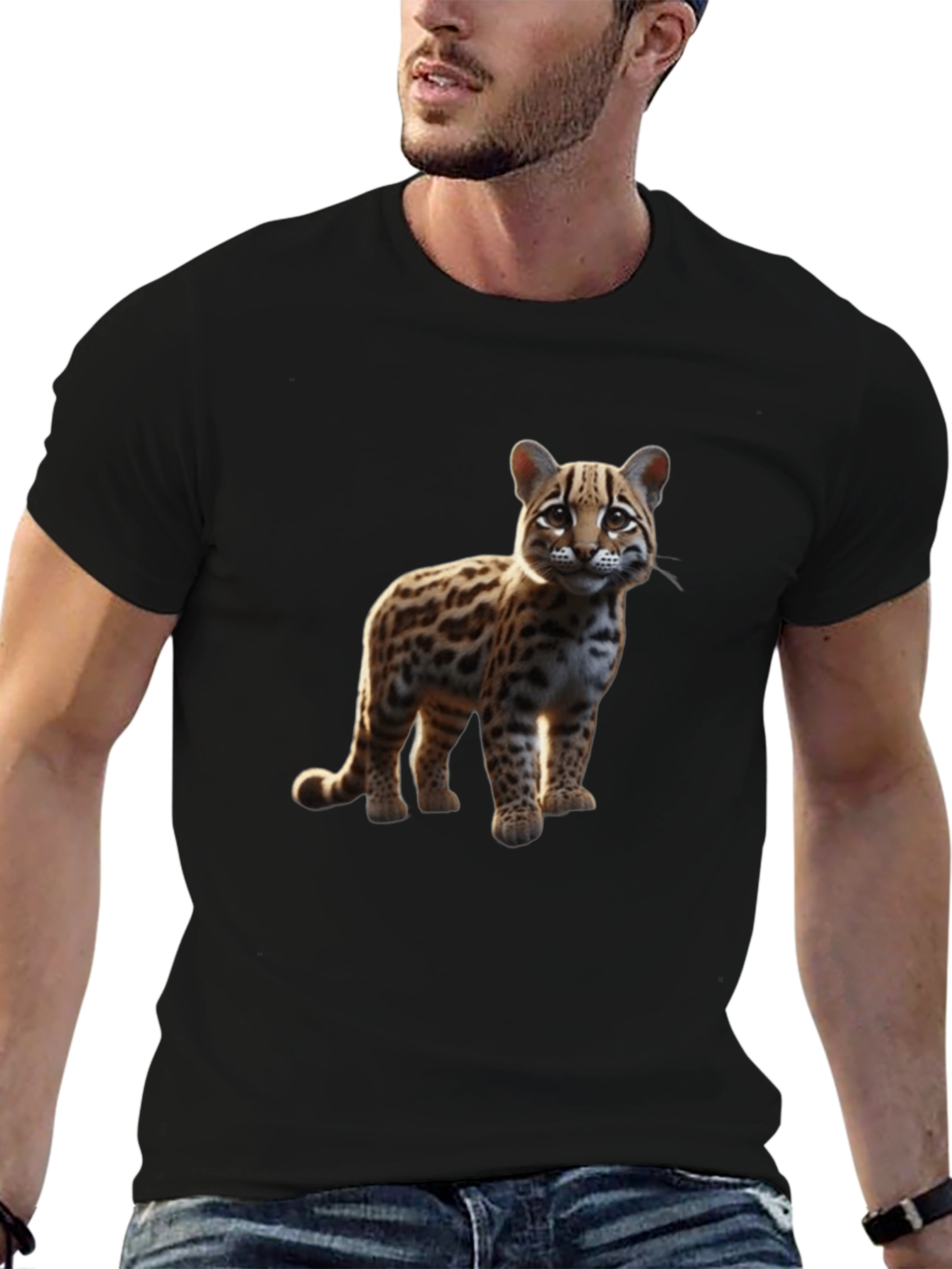Ocelot Graphic Tee - Black Cotton