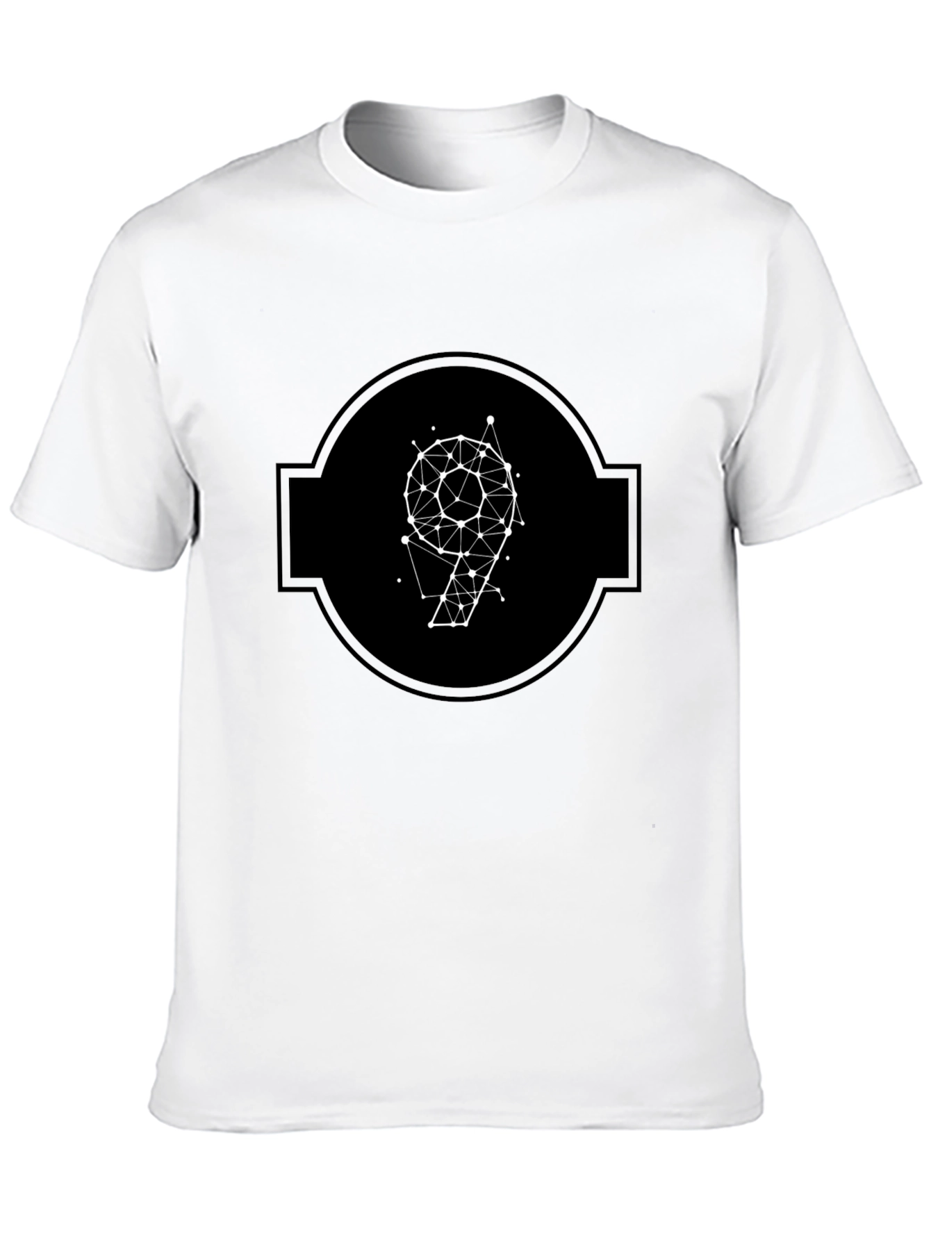 Geometric Number 9 Black T-Shirt