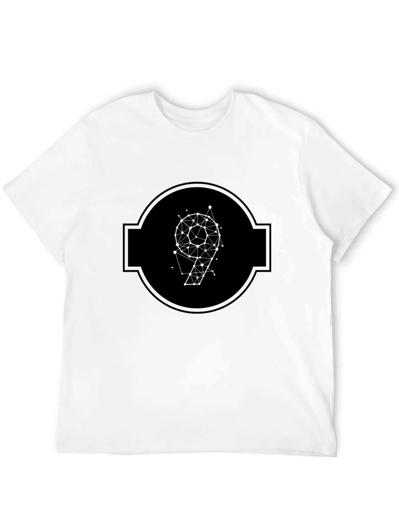 Geometric Number 9 Black T-Shirt