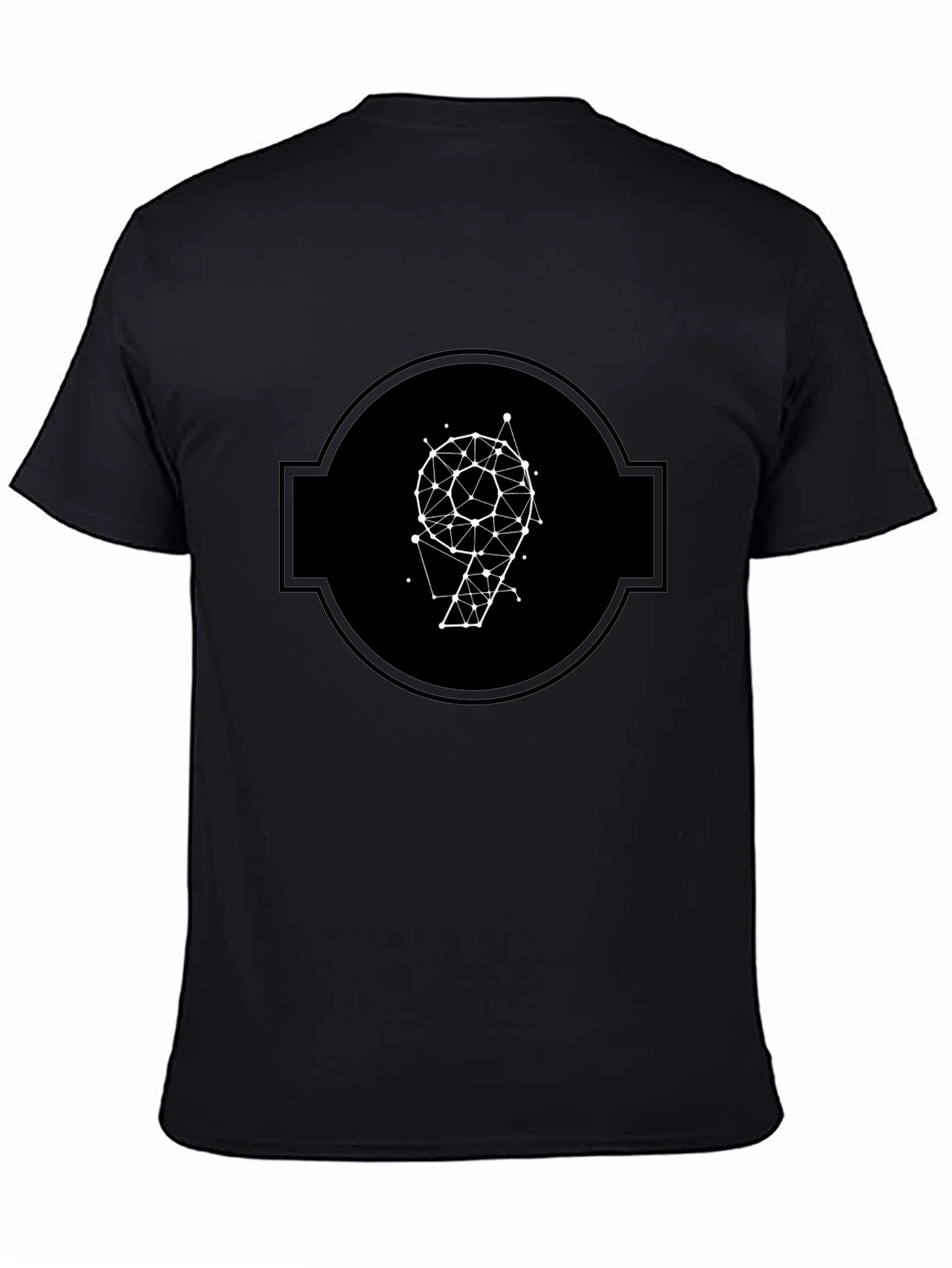 Geometric Number 9 Black T-Shirt