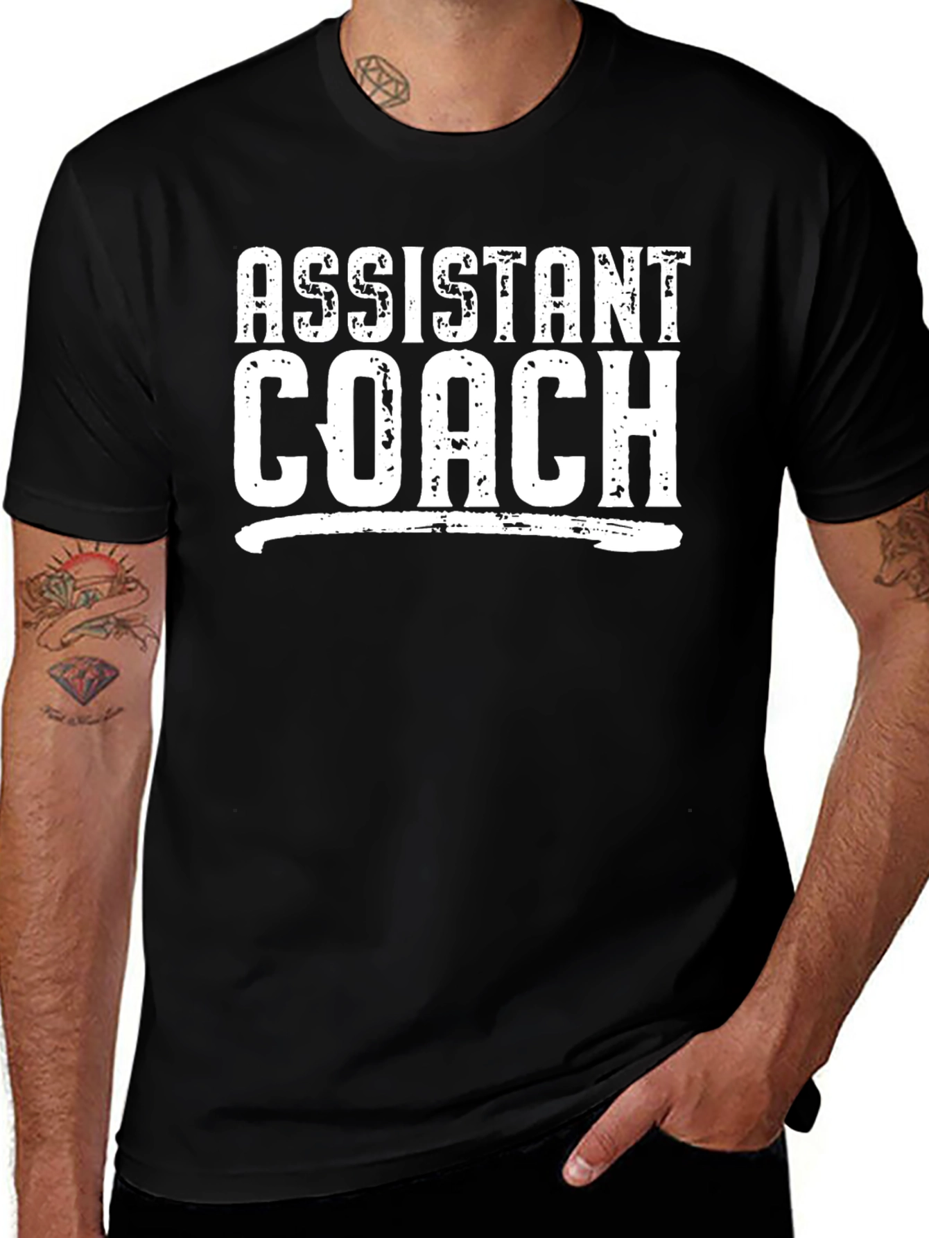 Assistant Coach Graphic T-Shirt - Black Cotton Tee