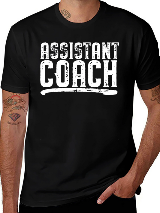 Assistant Coach Graphic T-Shirt - Black Cotton Tee