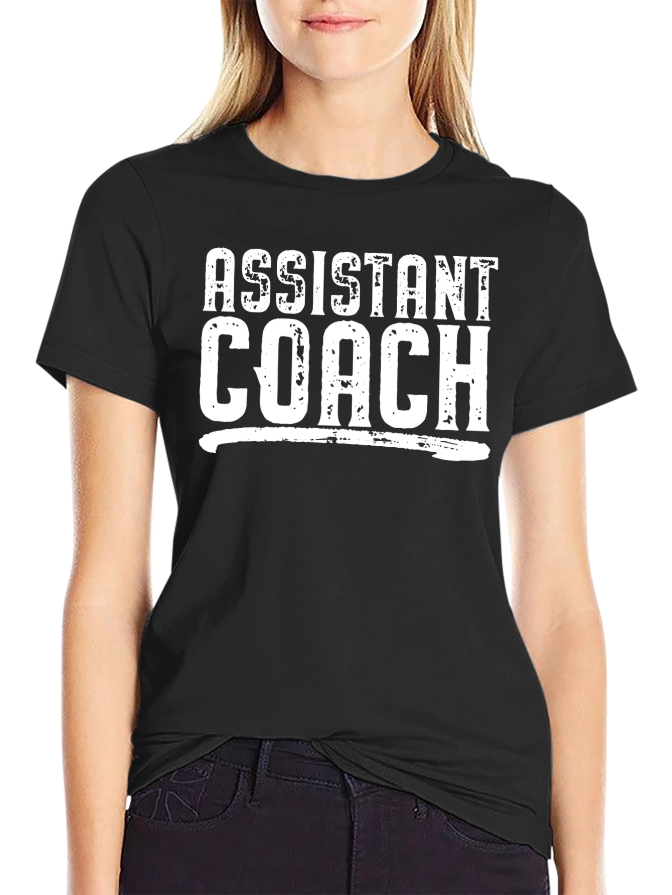 Assistant Coach Graphic T-Shirt - Black Cotton Tee