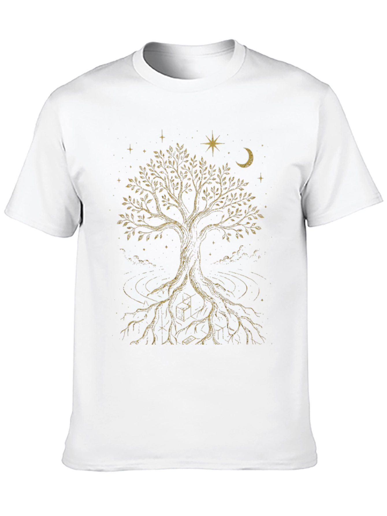 Celestial Tree of Life Graphic Tee - Black