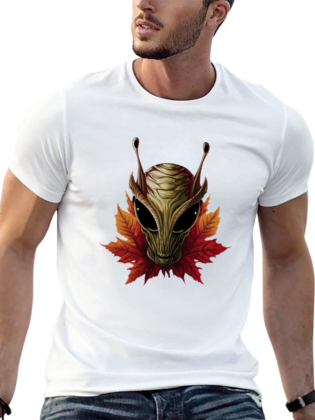 Alien Leaves Graphic Tee - Black T-Shirt