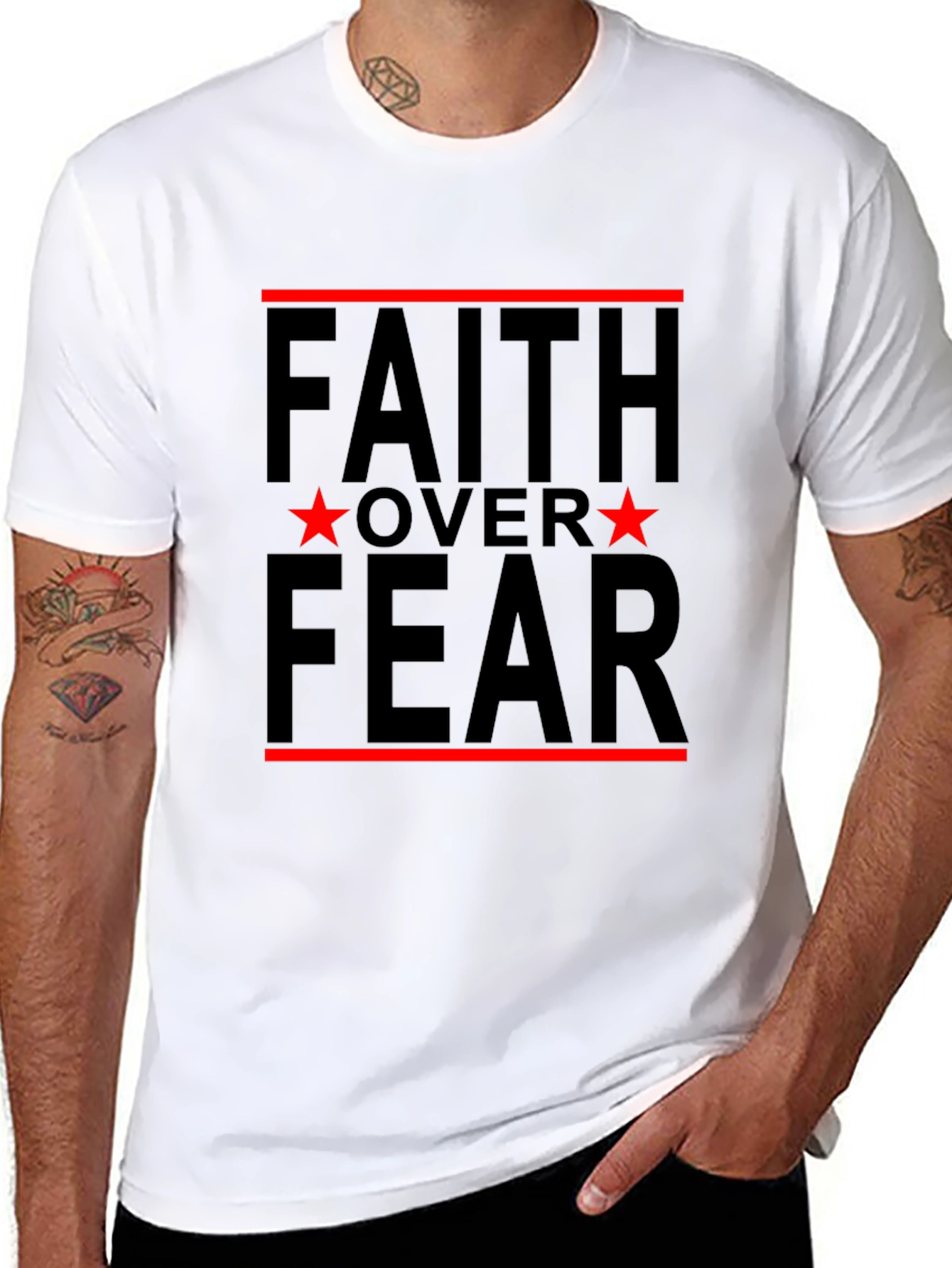 Faith Over Fear Graphic Tee - Black